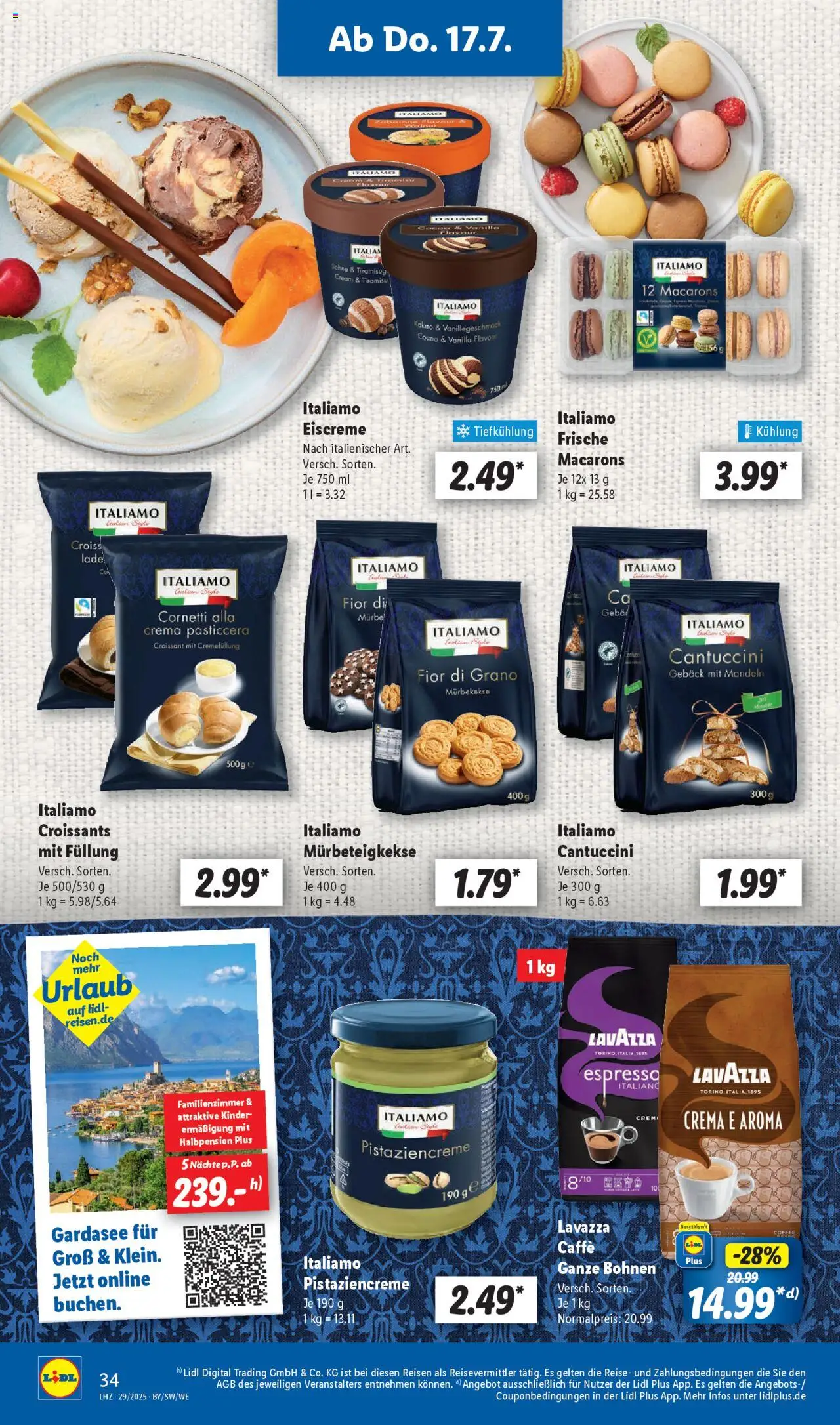 Lidl Prospekt Heppenheim - gültig ab dem 14.07.2025 | Seite: 48 | Produkte: Lavazza, Eiscreme, Croissant, Sahne