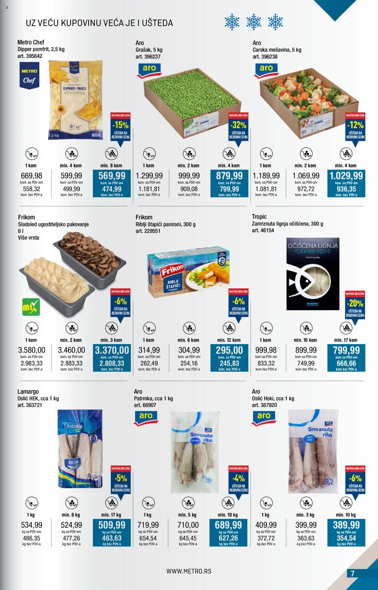 Metro katalog - važi od 01.10.2025 | Strana: 7 | Proizvode: Sladoled, Riblji štapići, Pakovanje, Riba