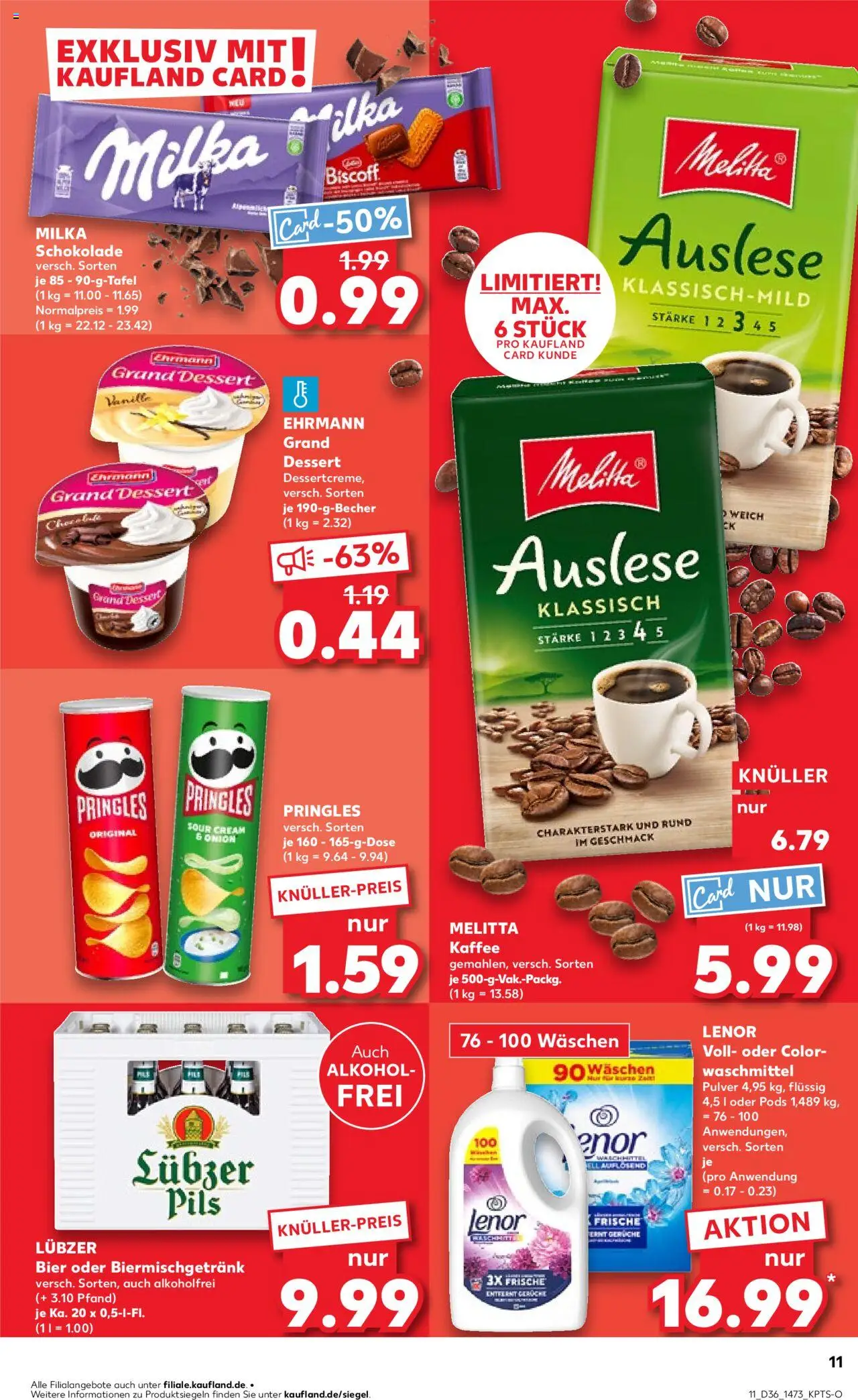 Kaufland prospekt Frankfurt (Oder)	 – gültig ab 07.09.2025 | Seite: 11 | Produkte: Melitta, Bier, Milka, Lubzer