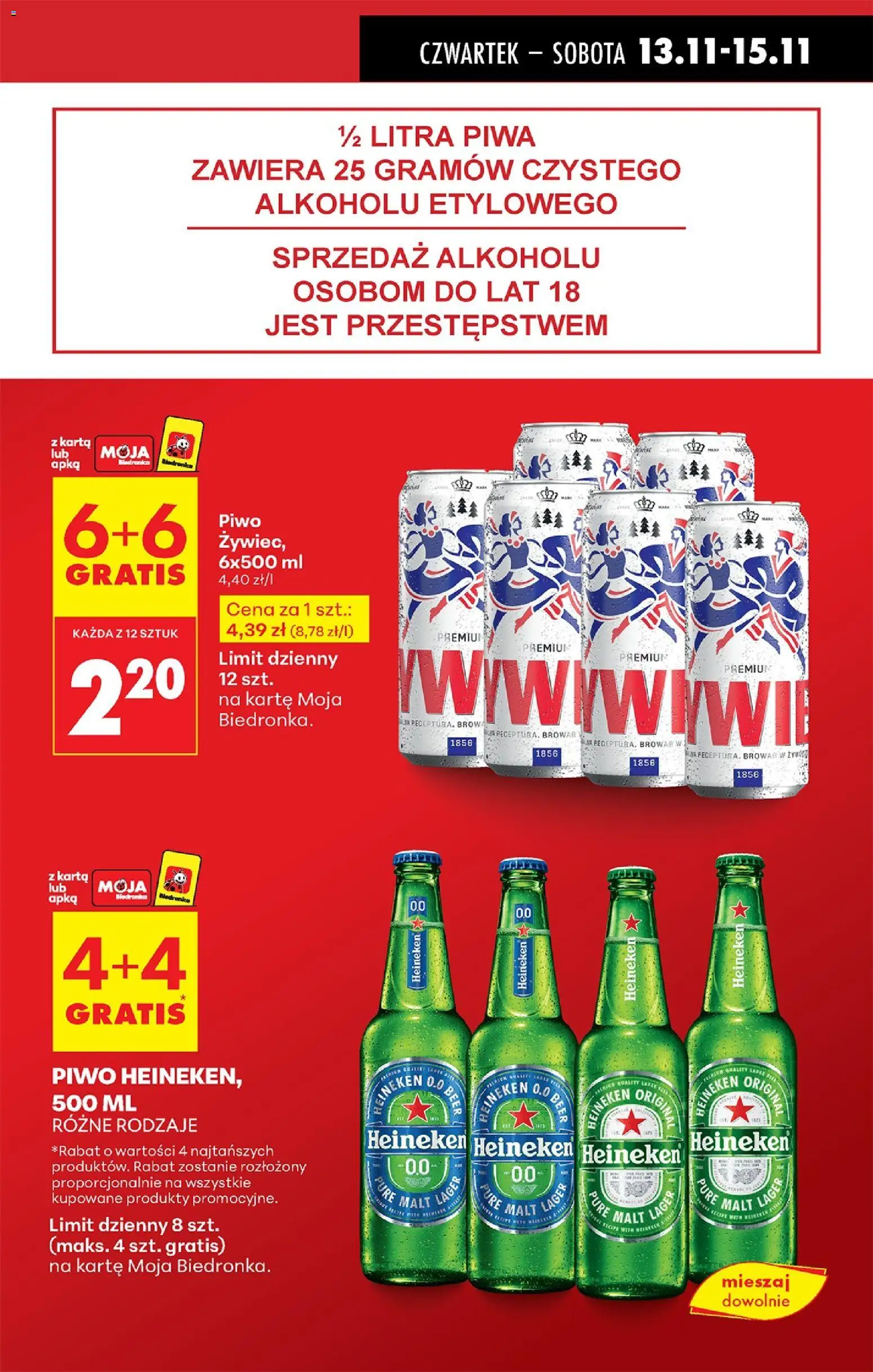 Biedronka gazetka - Oferta w tym tygodniu od 13.11.2025 | Strona: 11 | Produkty: Karta, Piwo, Heineken