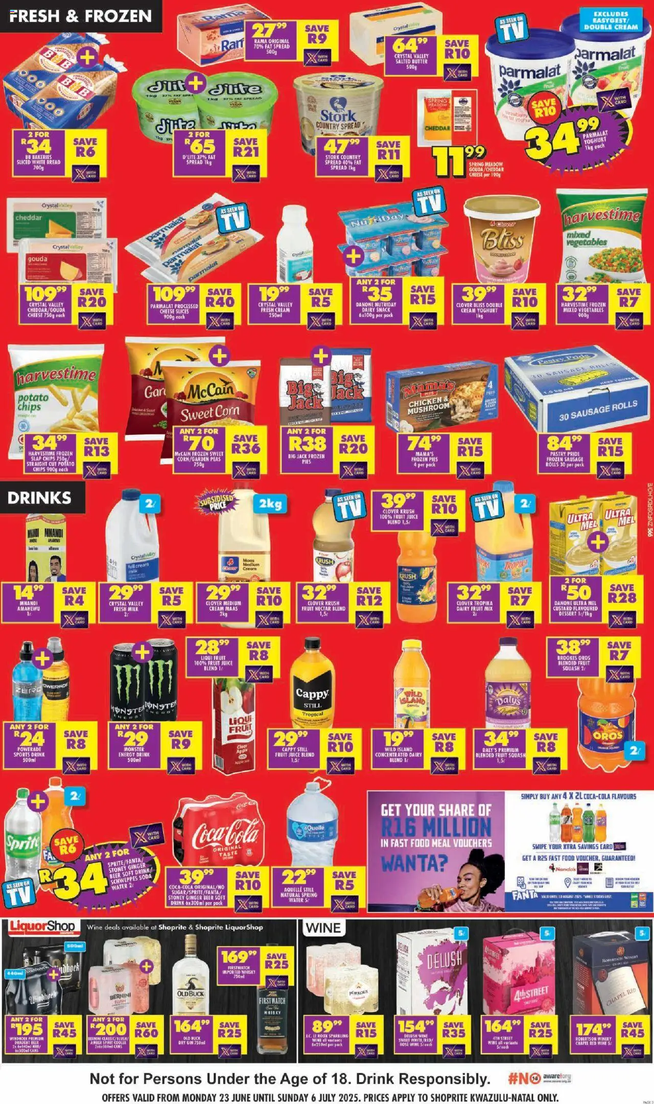 Shoprite Specials │ valid from 23.06.2025 | Page: 3 | Products: Cooler, Wine, Fanta, Sausage