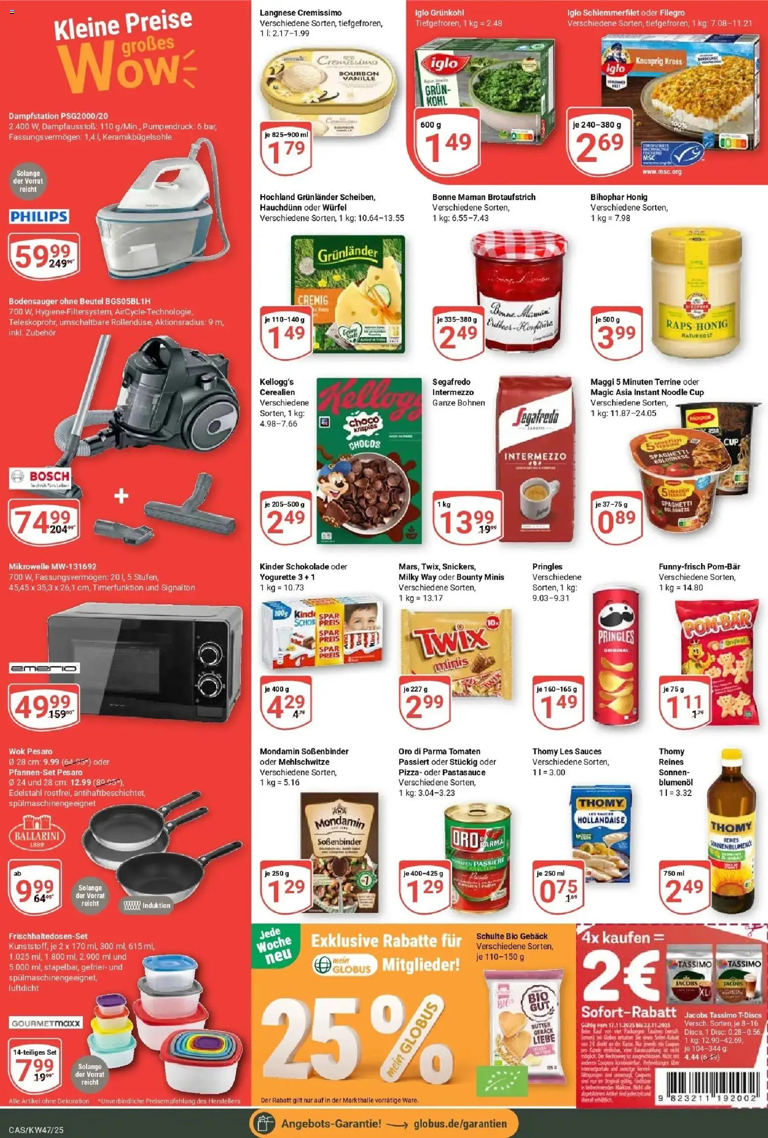 Globus prospekt Castrop-Rauxel	 – gültig ab 17.11.2025 | Seite: 2 | Produkte: Langnese, Maggi, Schokolade, Iglo schlemmerfilet