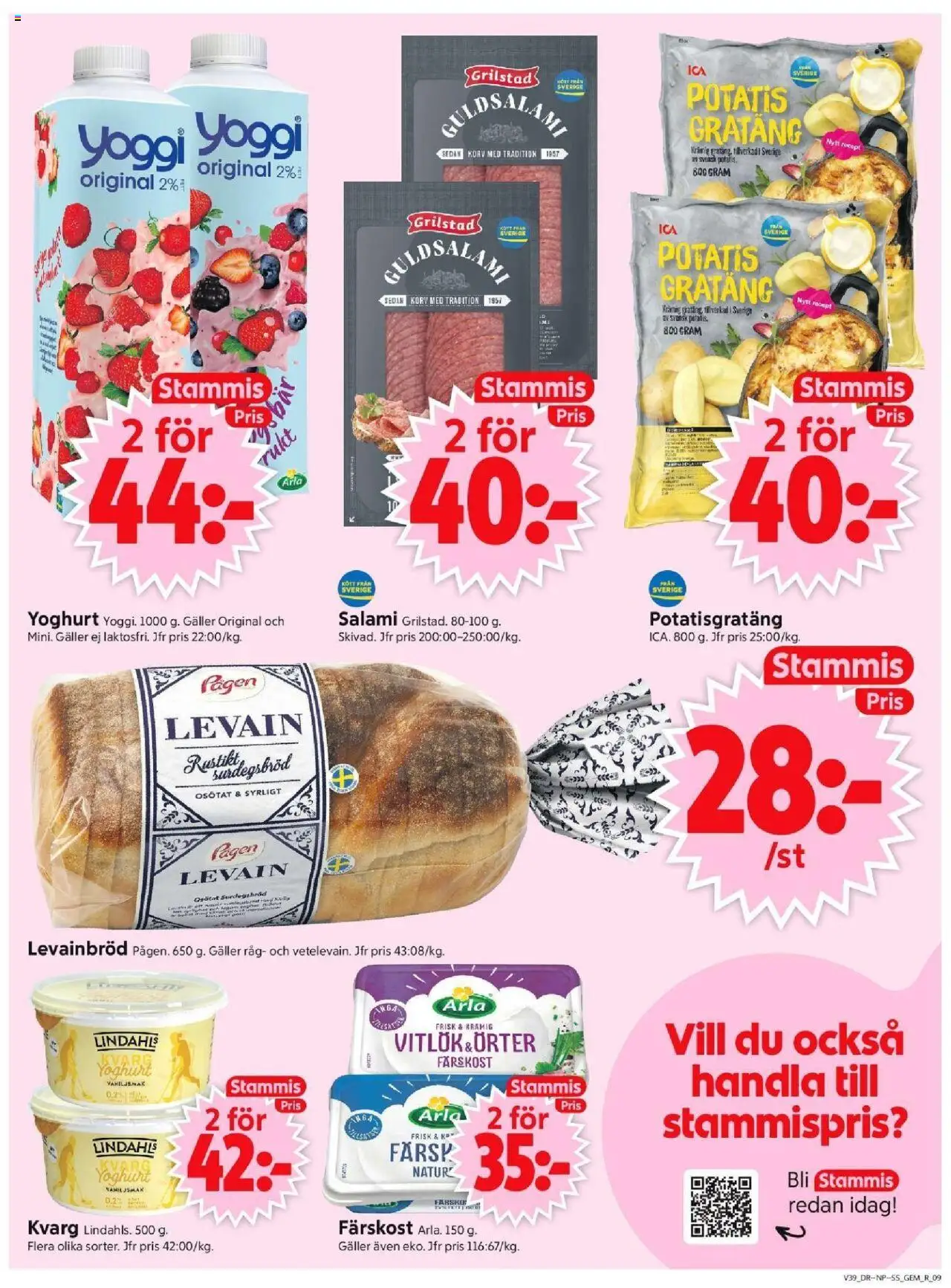 ICA Supermarket reklamblad aktuell från 22.09.2025 | Sida: 11 | Produkter: Galler, Levain, Salami, Yoggi