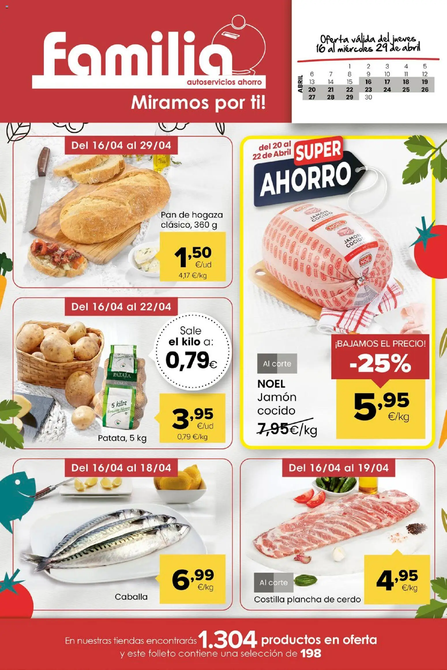 Eroski Miramos por ti │ válido desde el 16.04.2026 | Página: 1 | Productos: Pan, Jamón, Jamón cocido, Plancha