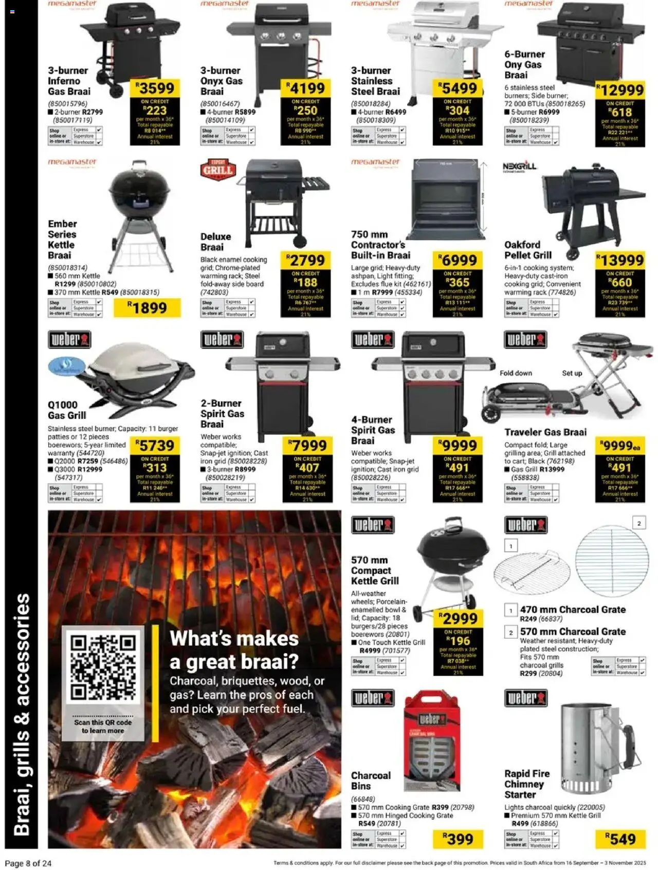 New Builders catalogue – valid from 16.09.2025 | Page: 8 | Products: Kettle, Iron, Boerewors, Light