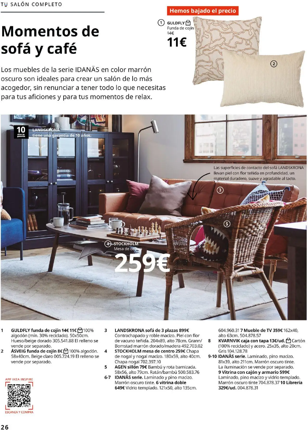 Catálogo IKEA Salones │ válido desde el 01.09.2025 | Página: 26 | Productos: Funda de cojín, Galette de chaise, Cojín, Armario
