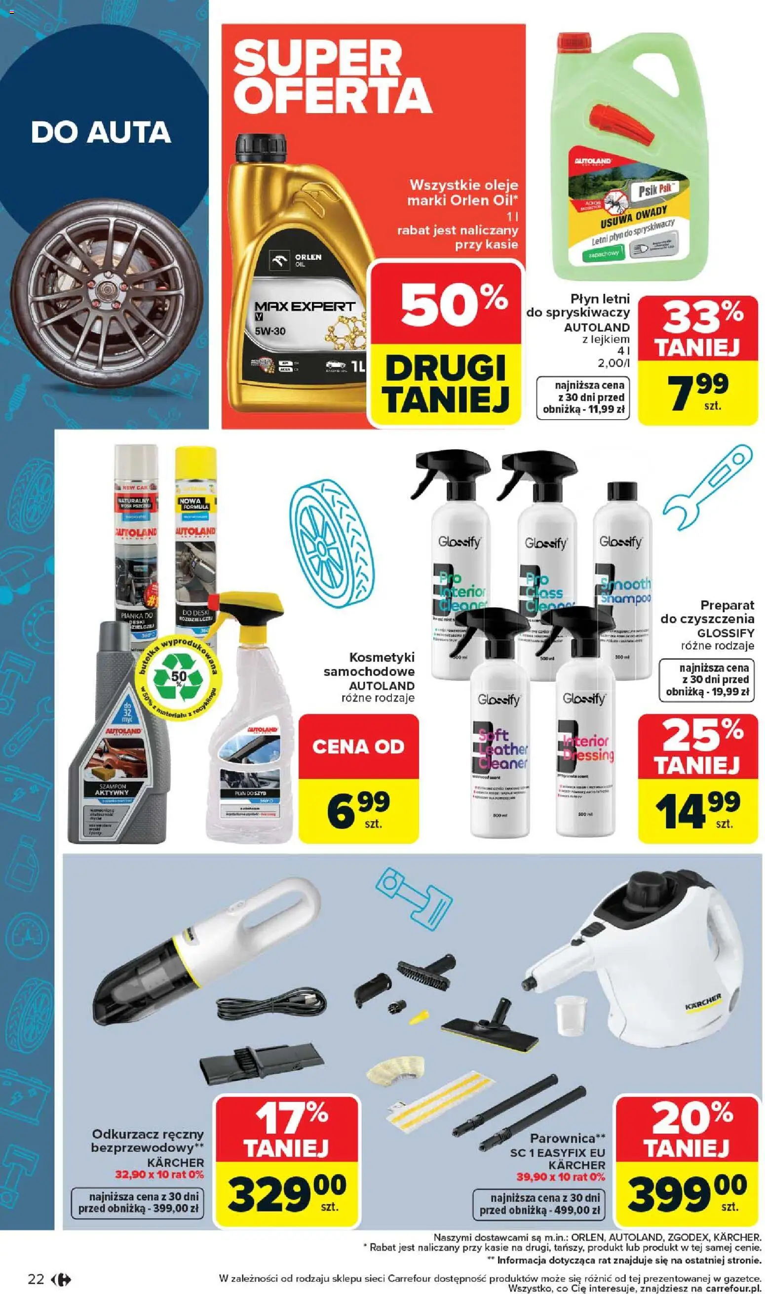 Carrefour gazetka - Łap super okazje od 27.04.2026 | Strona: 22 | Produkty: Odkurzacz, Cleaner, Płyn do spryskiwaczy, Parownica