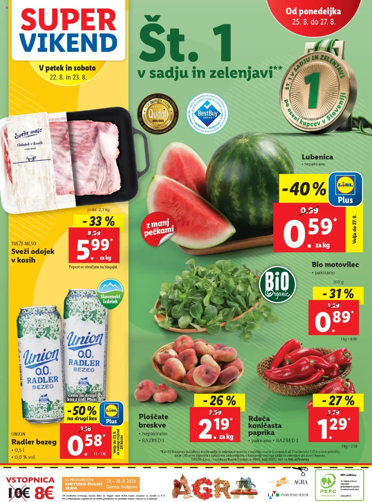Lidl katalog │ velja od 21.08.2025 | Stran: 56 | Izdelki: Lubenica, Kos, Radler, Sadje