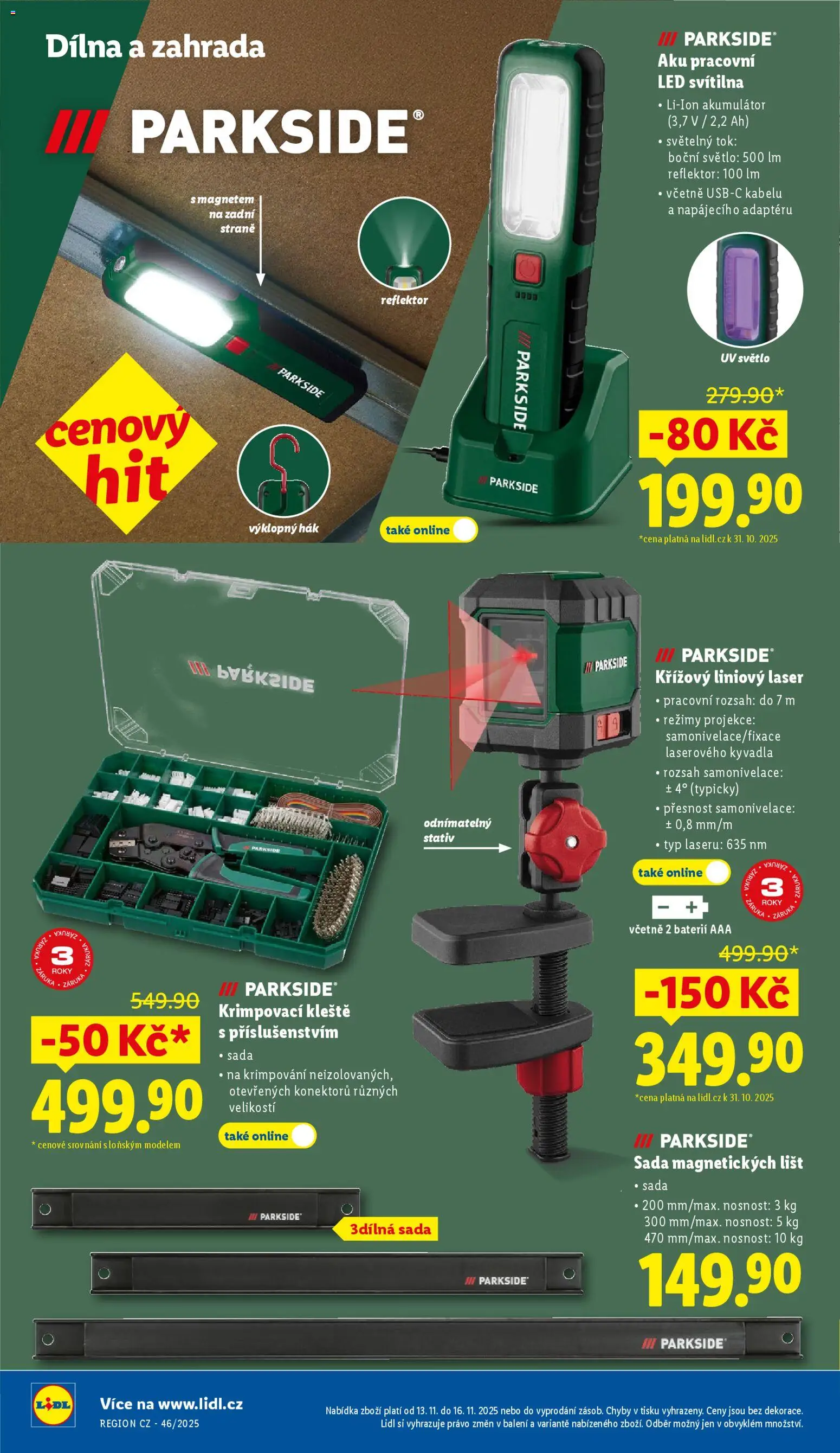Lidl leták od 13.11.2025 | Strana: 46 | Produkty: Parkside, Zahrada, Krimpovací kleště, Svítilna