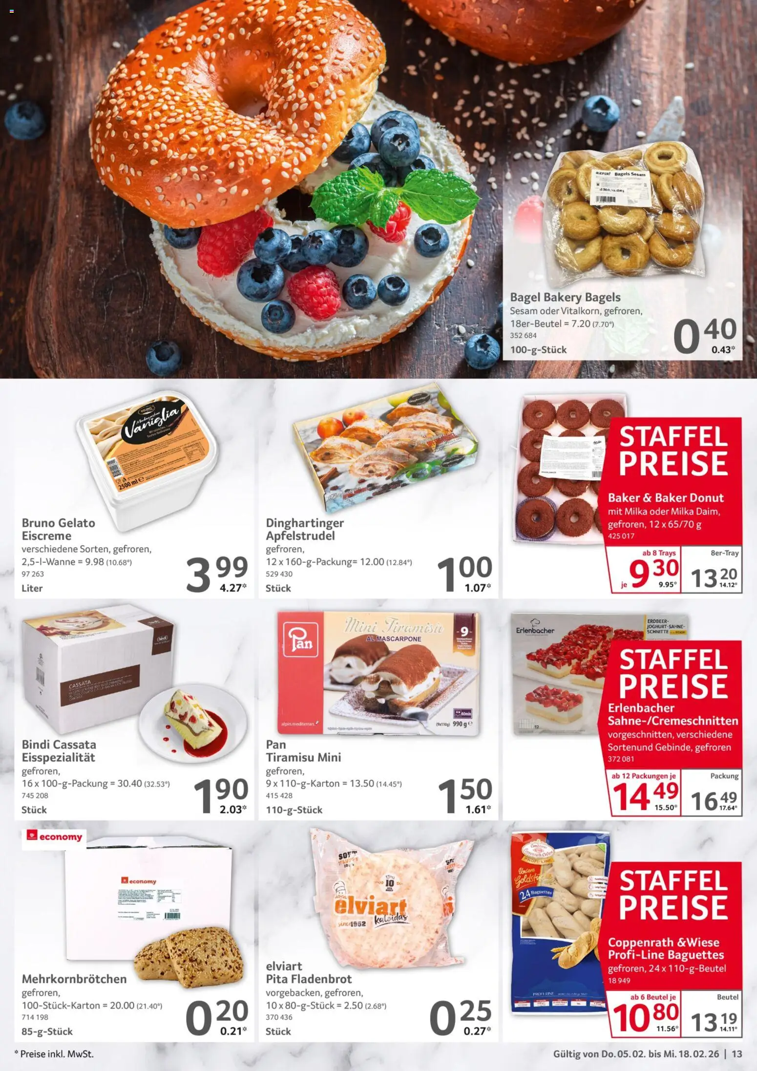 Selgros Gastronomie – gültig ab 05.02.2026 | Seite: 13 | Produkte: Mascarpone, Eiscreme, Milka