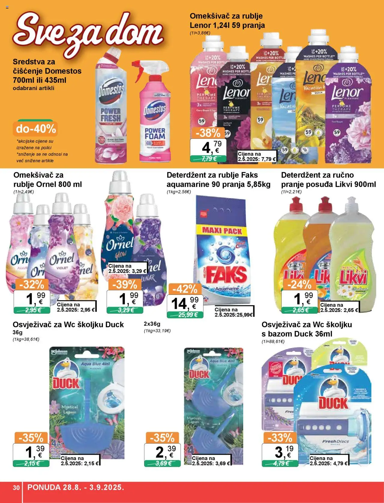 KTC katalog | vrijedi od 28.08.2025 | Stranica: 30 | Proizvodi: Faks, Omekšivač, Deterdžent, Domestos