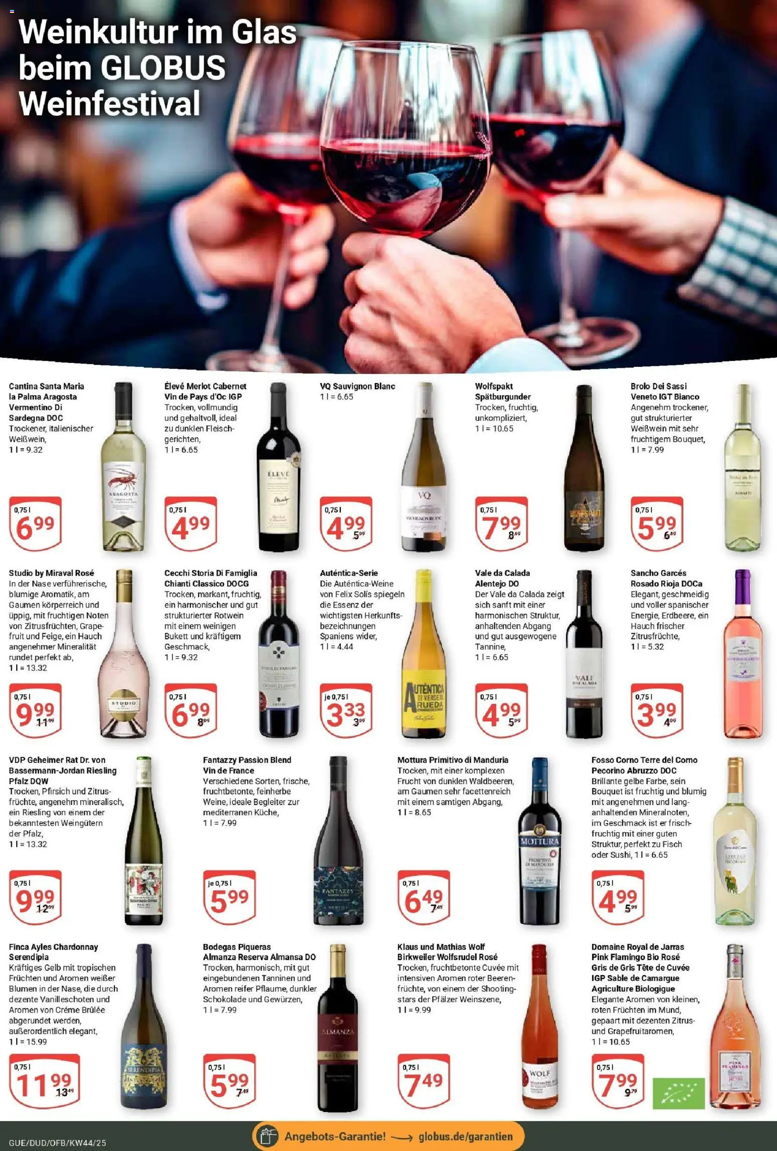 Globus prospekt Saarbrücken-Güdingen	 – gültig ab 26.10.2025 | Seite: 17 | Produkte: Weißwein, Blumen, Creme brulee, Fleisch