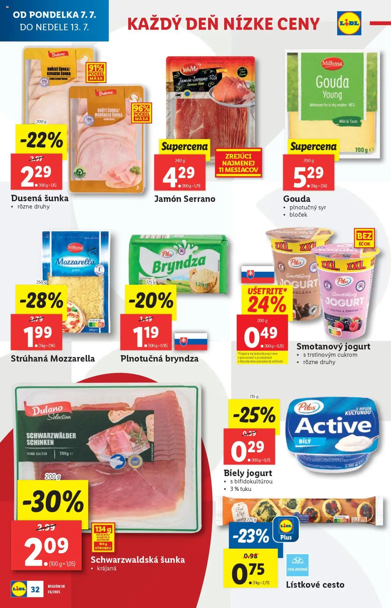 Lidl leták │ platný od 07.07.2025 | Strana: 34 | Produkty: Syr, Jogurt, Šunka, Gouda