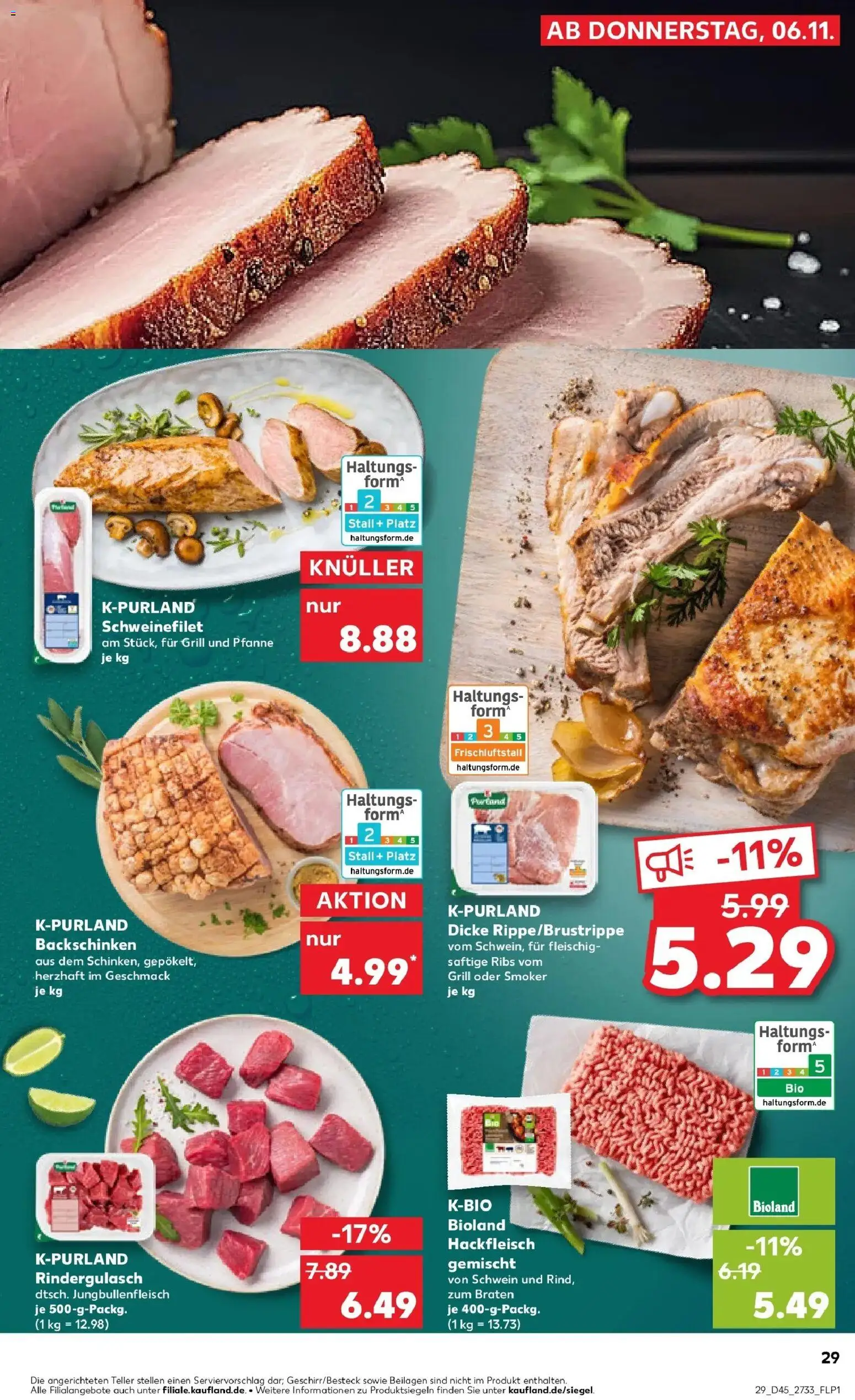 Kaufland prospekt Eilenburg	 – gültig ab 10.11.2025 | Seite: 29 | Produkte: Grill, Rindergulasch, Schweinefilet, Hackfleisch