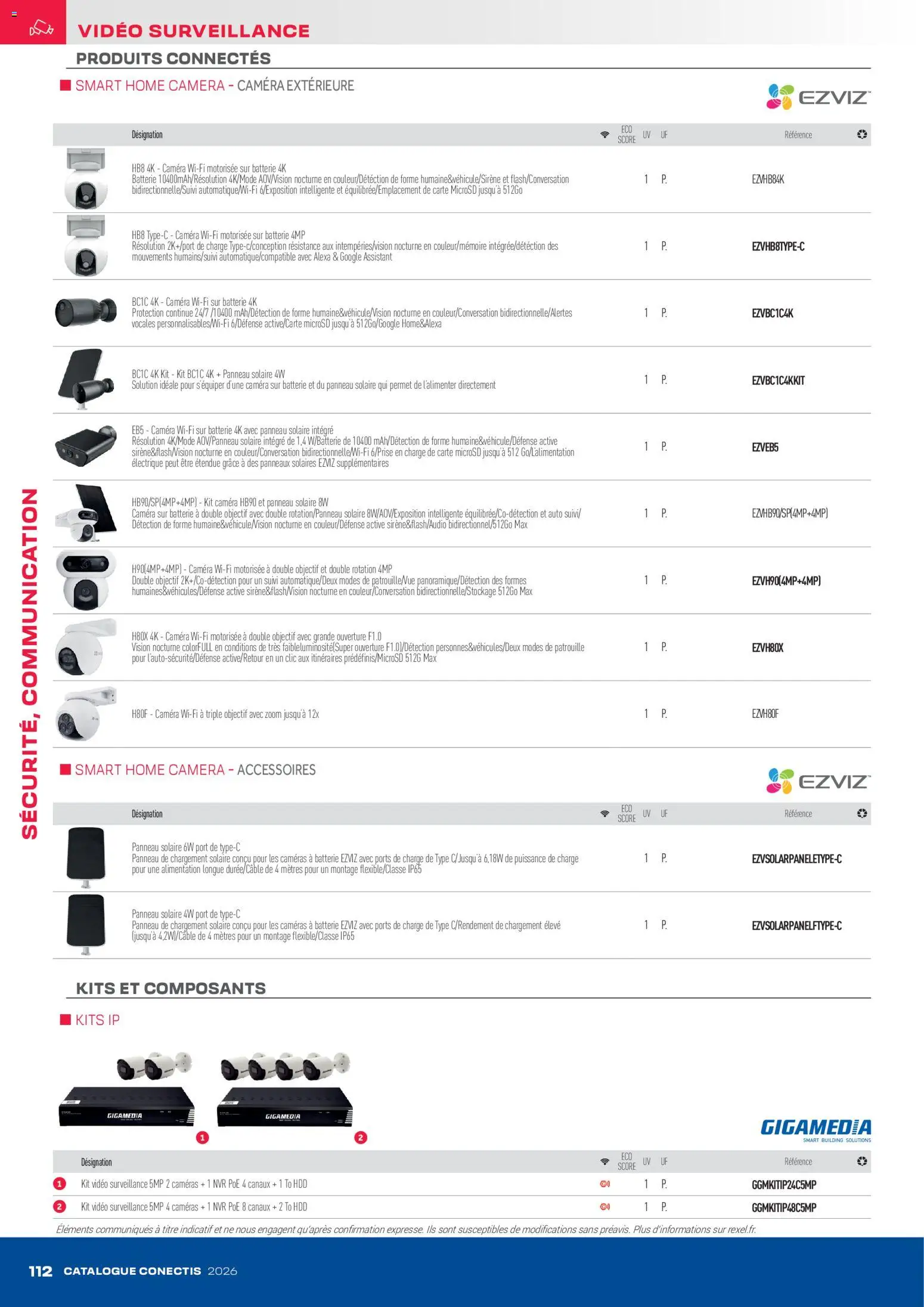 {H1} | Page: 112 | Produits: Vidéo, Batterie, Caméra, Panneau solaire