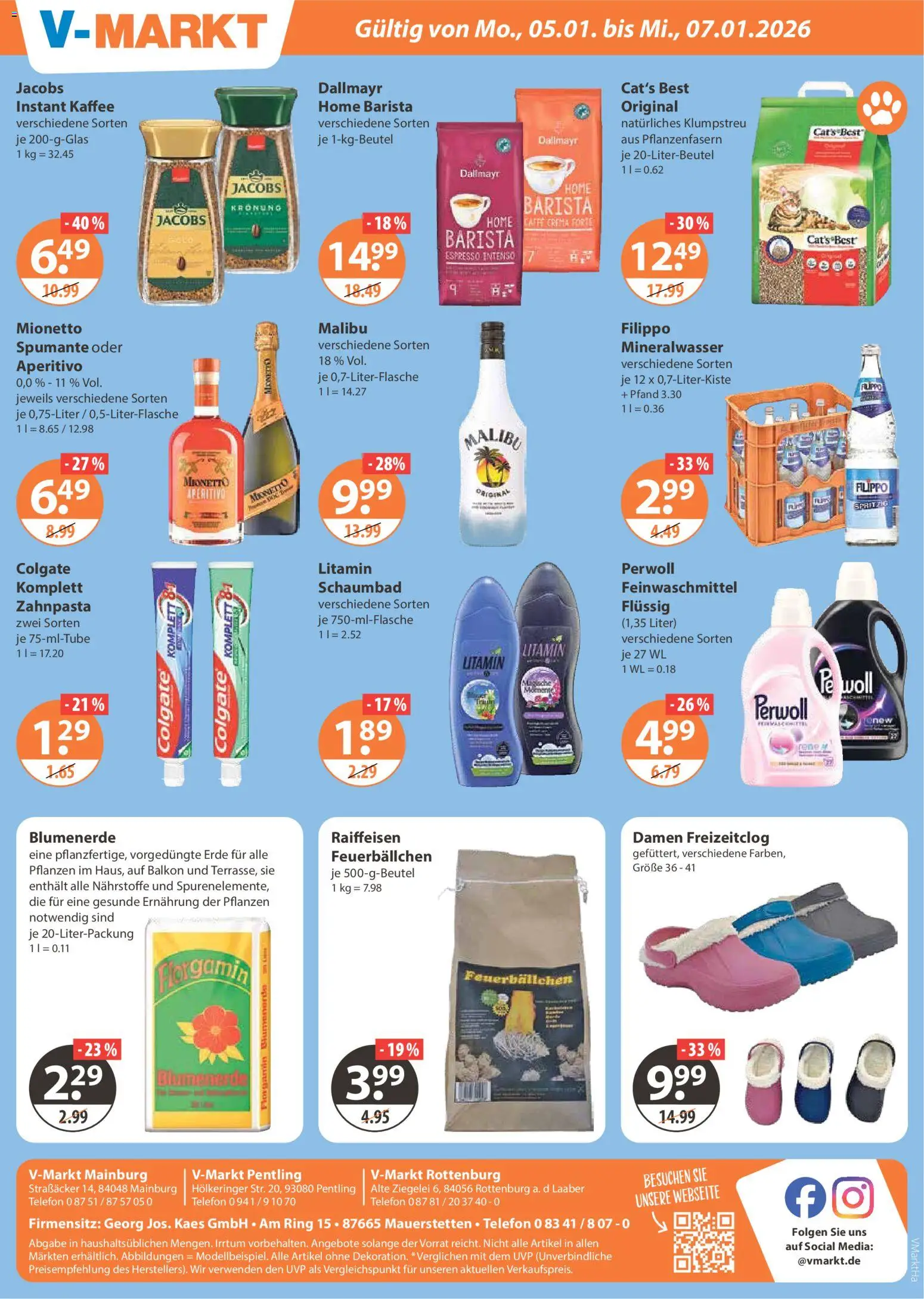 V-Markt - Hallertau / Oberpfalz – gültig ab 29.12.2025 | Seite: 28 | Produkte: Kaffee, Blumenerde, Zahnpasta, Telefon