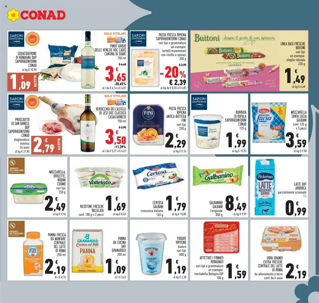 Volantino Conad del 08.10.2025 | Pagina: 11 | Prodotti: Uova, Latte, Pasta, Ricotta