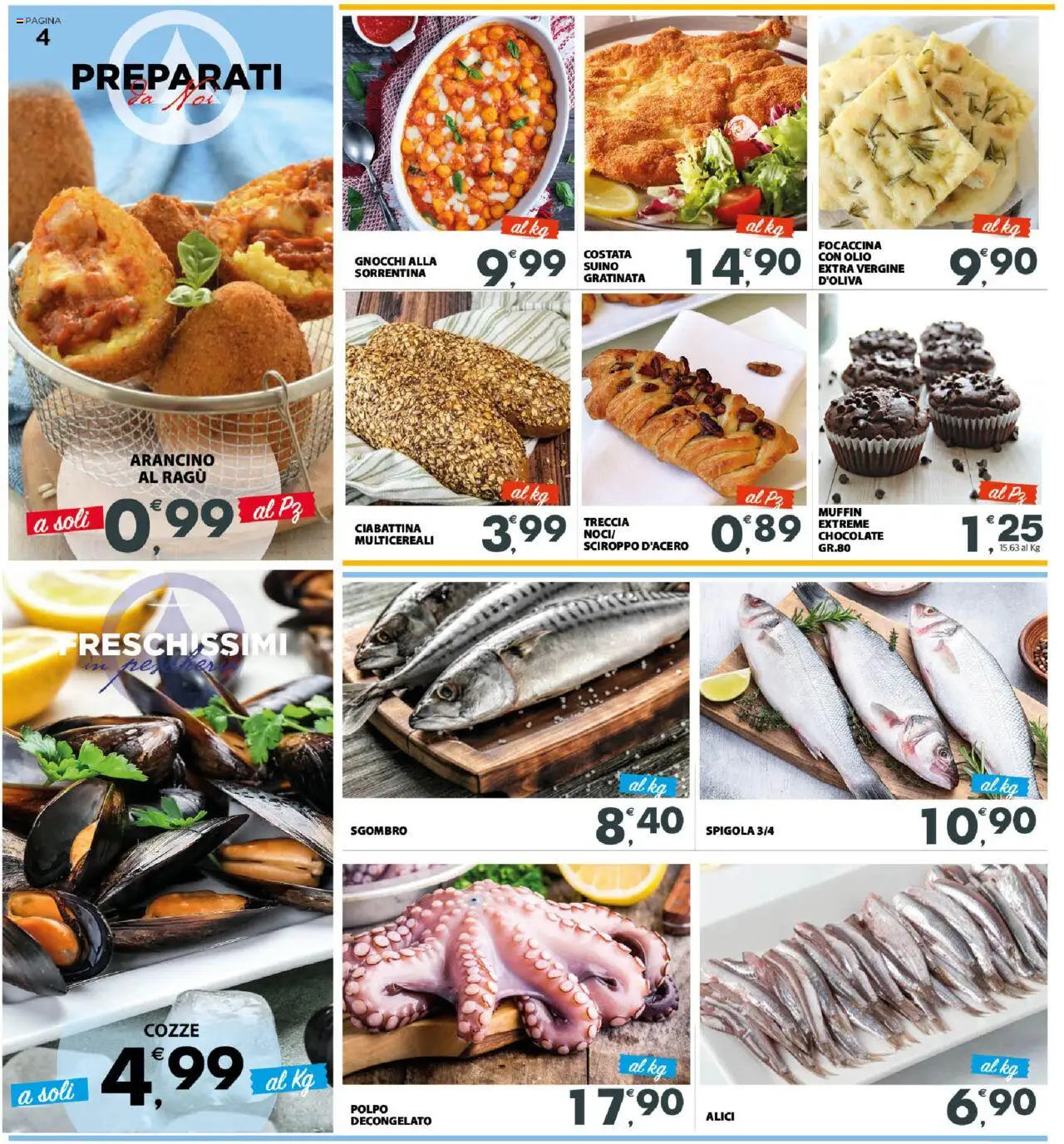 Volantino Eurospar del 18.08.2025 | Pagina: 4 | Prodotti: Suino, Muffin, Gnocchi, Sgombro