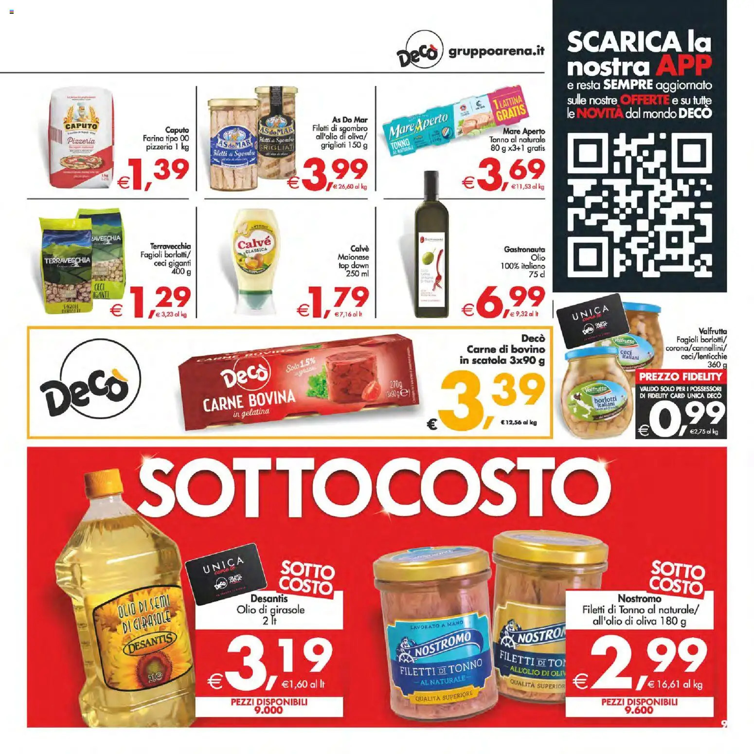 Volantino Decò del 10.03.2026 | Pagina: 9 | Prodotti: Bovino, Fagioli, Top, Olio di girasole
