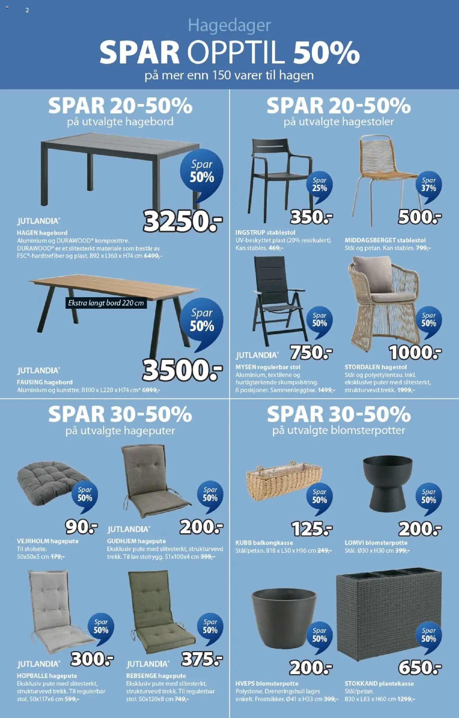 {H1} | Side: 2 | Produkter: Hagebord, Pute, Stol, Blomsterpotte