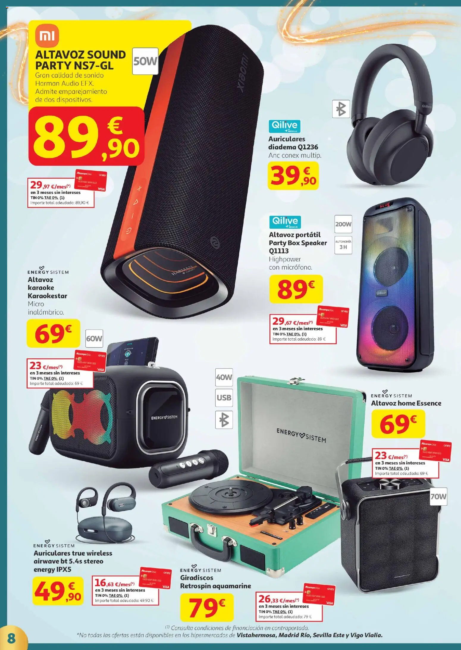 Alcampo - Canarias │ válido desde el 18.12.2025 | Página: 8 | Productos: Audio, Auriculares, Altavoz