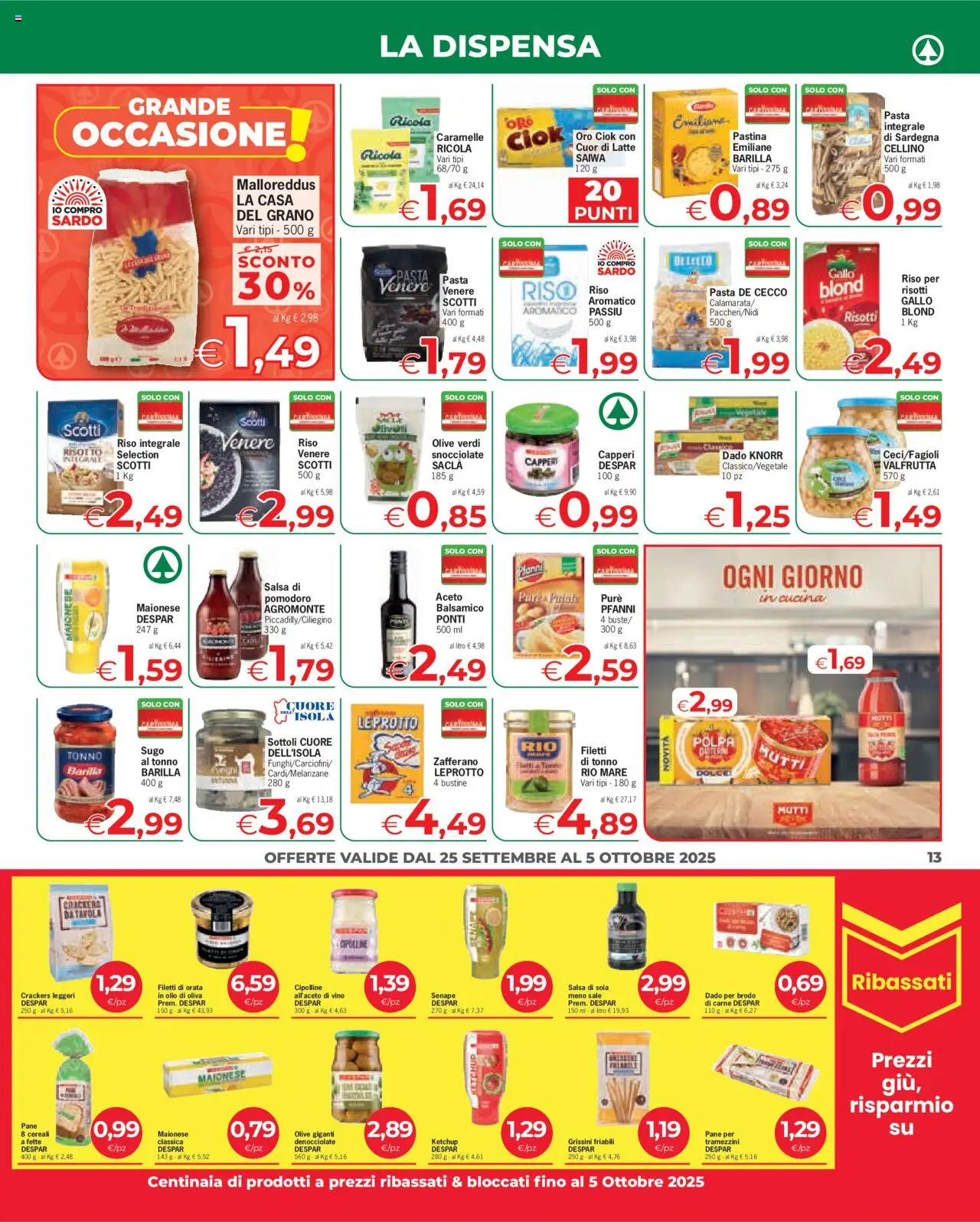 Volantino Eurospar del 25.09.2025 | Pagina: 13 | Prodotti: Pane, Maionese, Orata, Aceto