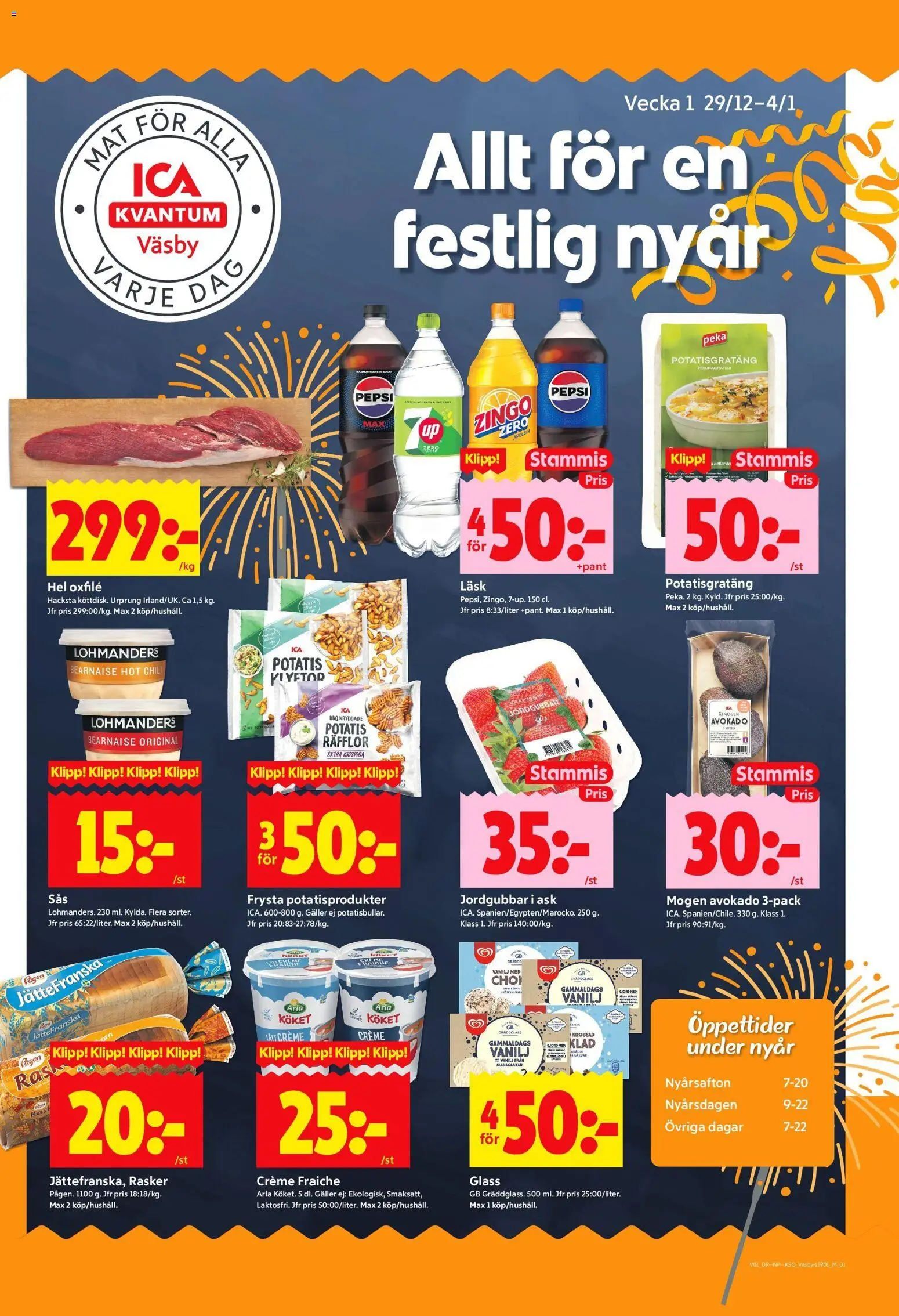 ICA Kvantum reklamblad aktuell från 30.12.2025 | Sida: 1 | Produkter: Galler, Potatisgratäng, Potatis, Jordgubbar