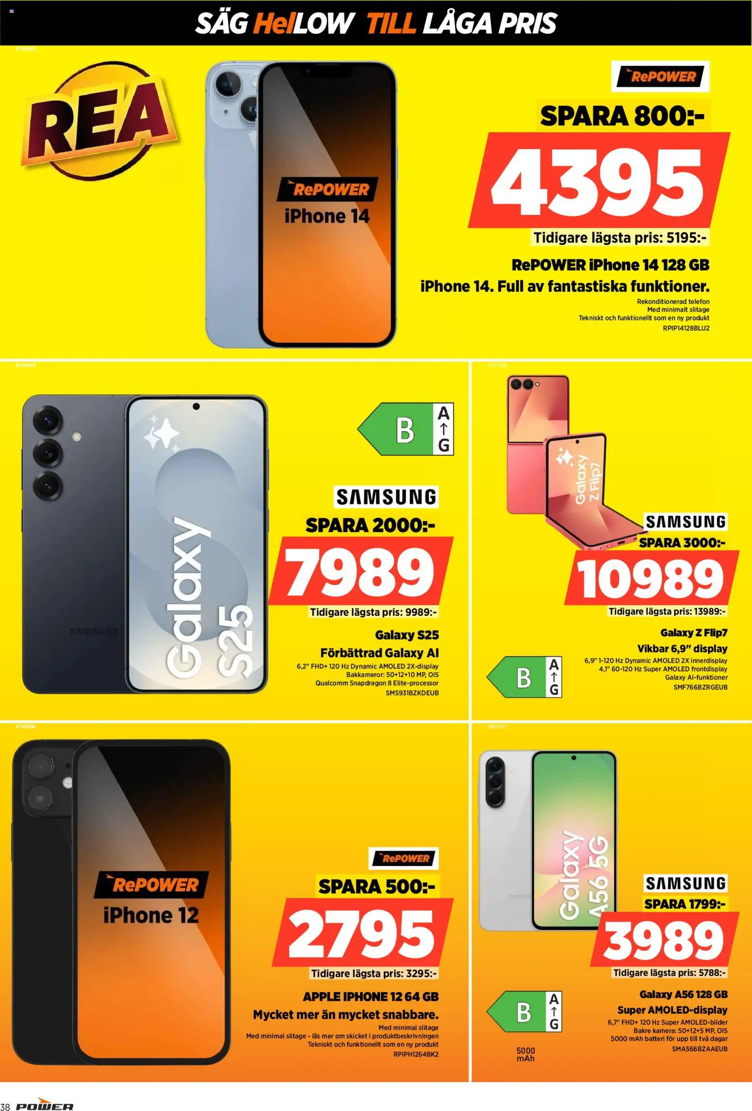 Power reklamblad aktuell från 26.01.2026 | Sida: 38 | Produkter: Såg, Batteri, Äpple, Telefon