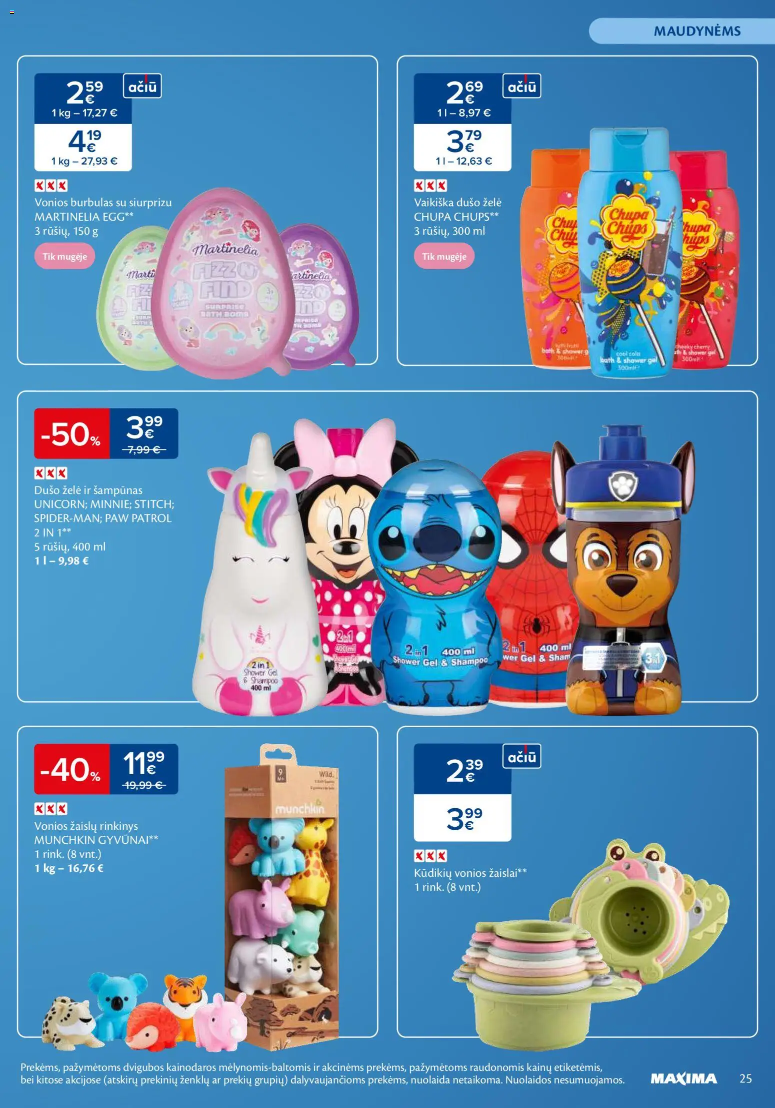 MAXIMA akcijos nuo 07.01.2026 | Puslapis: 25 | Prekių: Vonios burbulas, Šampūnas, Dušo želė