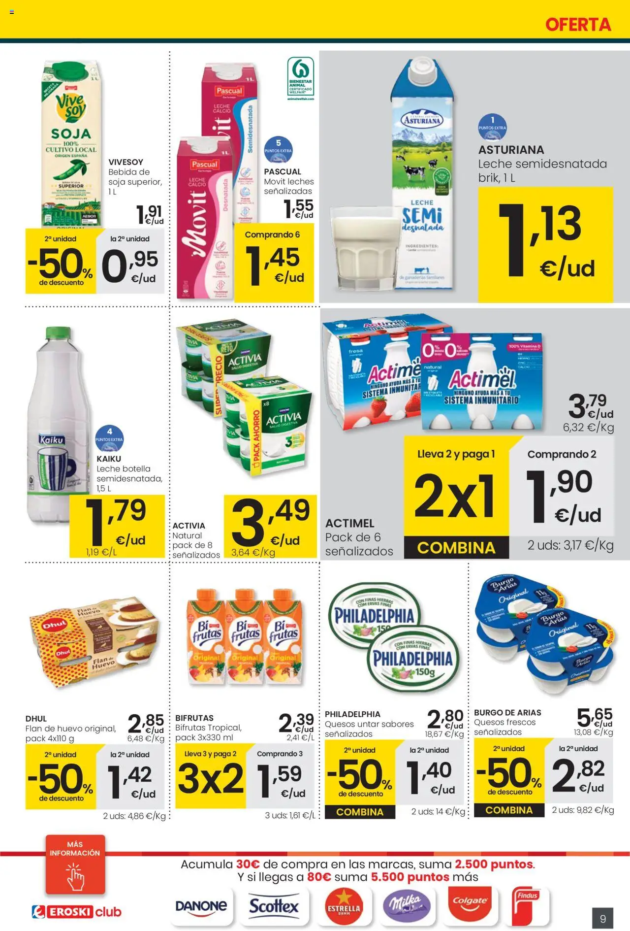 Eroski - Precio más bajo  │ válido desde el 02.10.2025 | Página: 9 | Productos: Κρεμάστρα, Leche