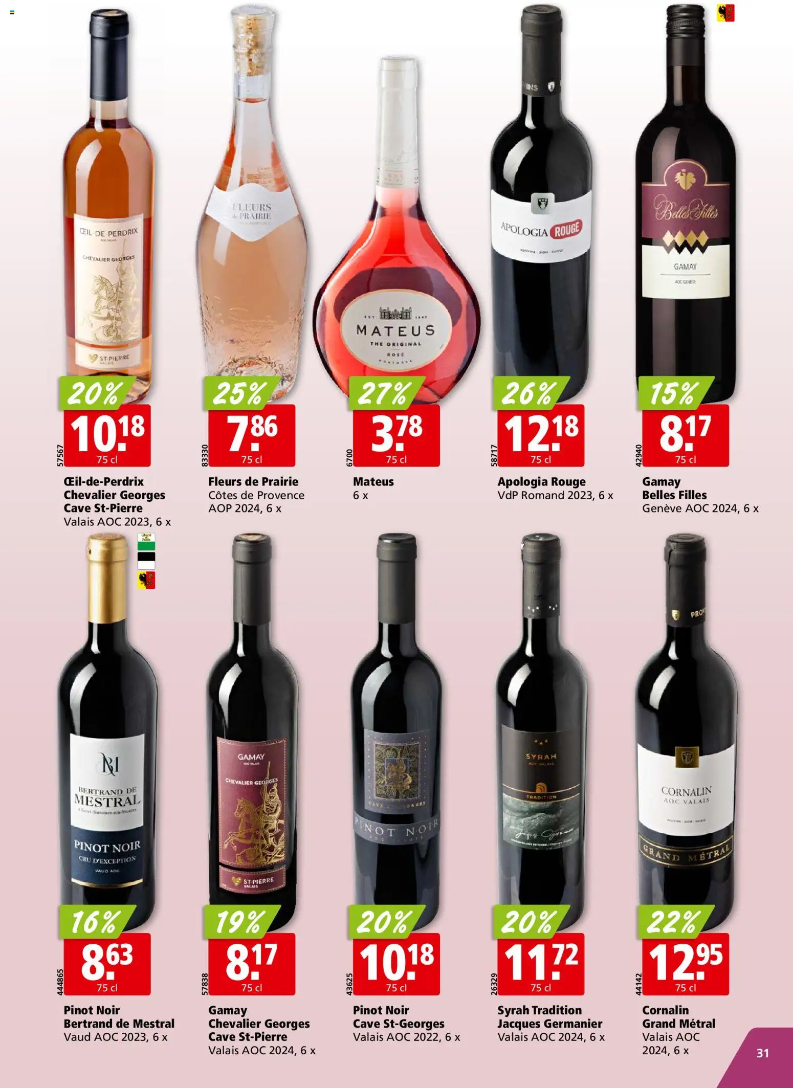 Aligro Aktionen Chavannes, Matran, Genève, Sion – gültig ab 23.02.2026 | Seite: 31 | Produkte: Rouge