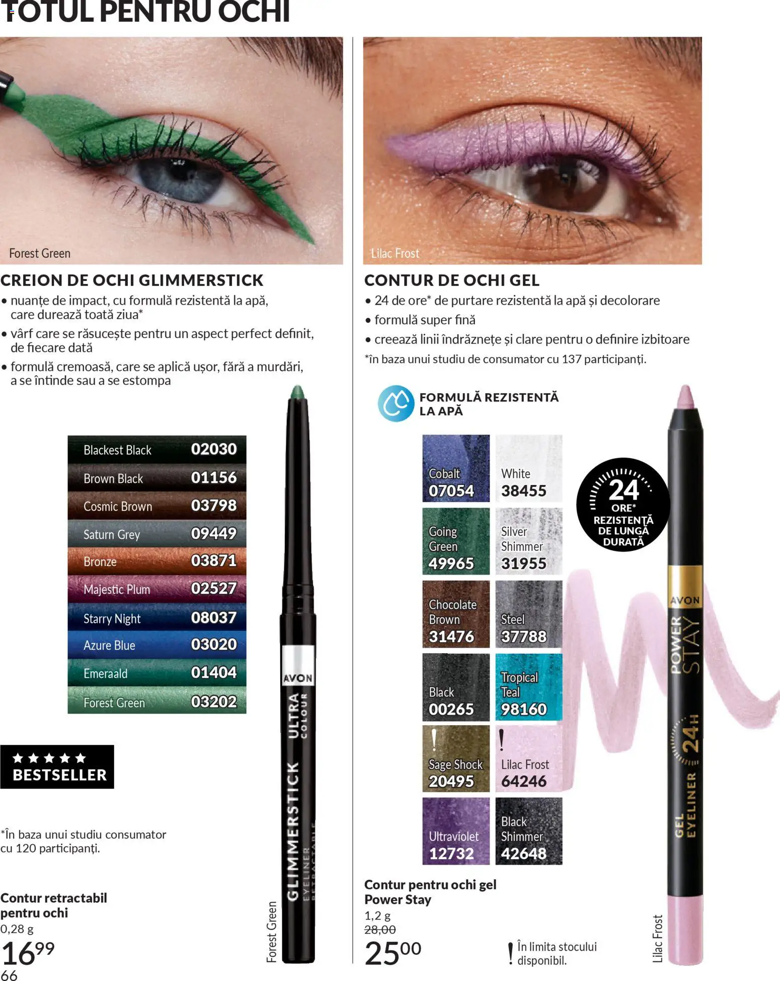 Noul catalog Avon – valabil de la 01.03.2026 | Pagină: 68 | Produse: Creion de ochi, Apă