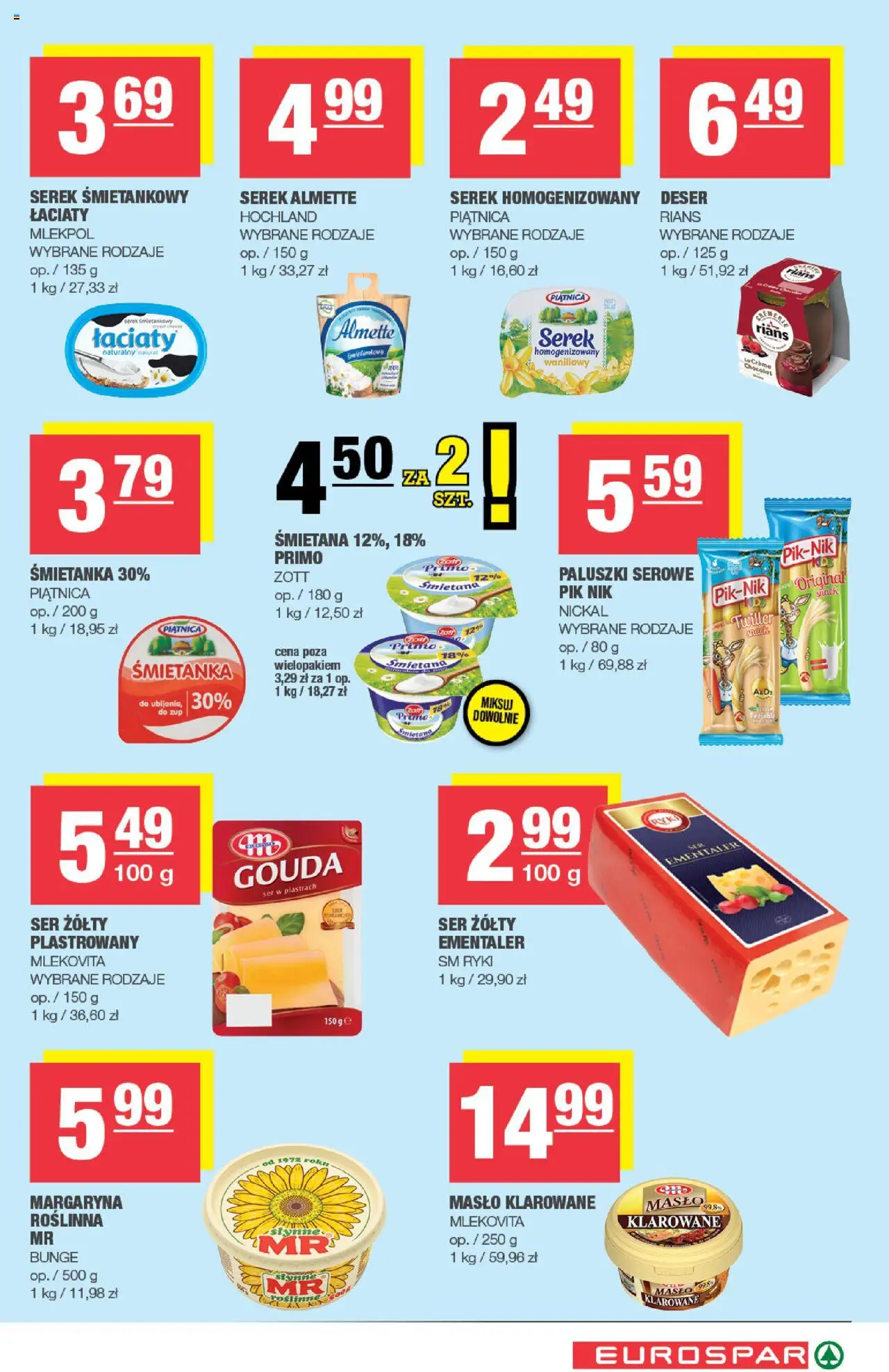 Spar Gazetka - Eurospar od 08.10.2025 | Strona: 5 | Produkty: Serek, Paluszki, Masło, Ser