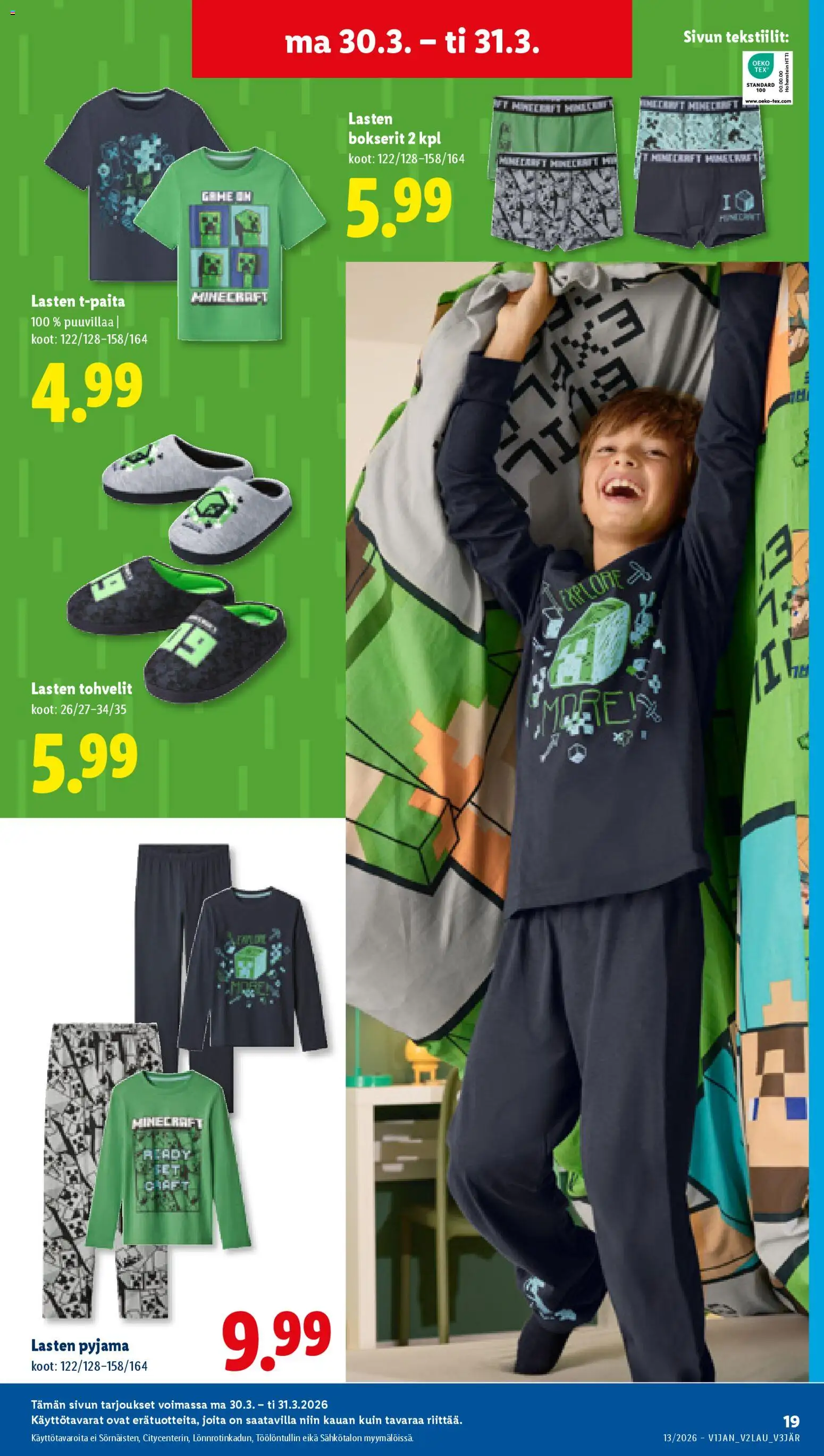 Lidl tarjoukset – voimassa 26.03.2026 alkaen | Sivu: 25 | Tuotteet: Pyjama, Bokserit, Tohvelit