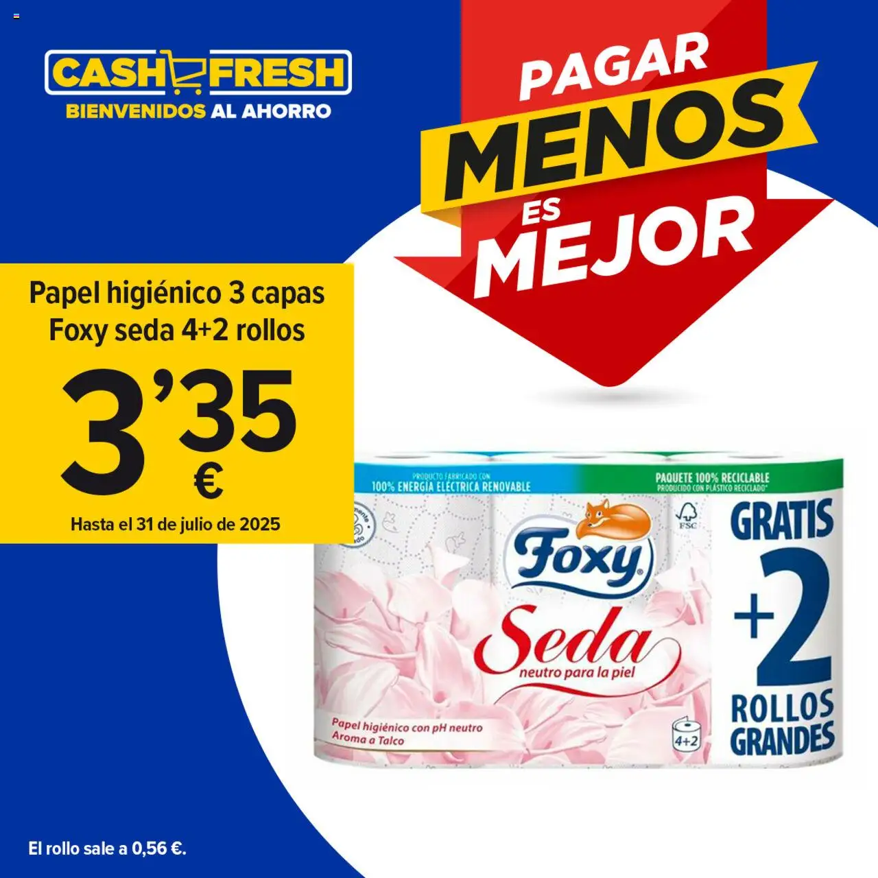 Cash Fresh folleto │ válido desde el 23.07.2025 | Página: 1 | Productos: Papel higienico