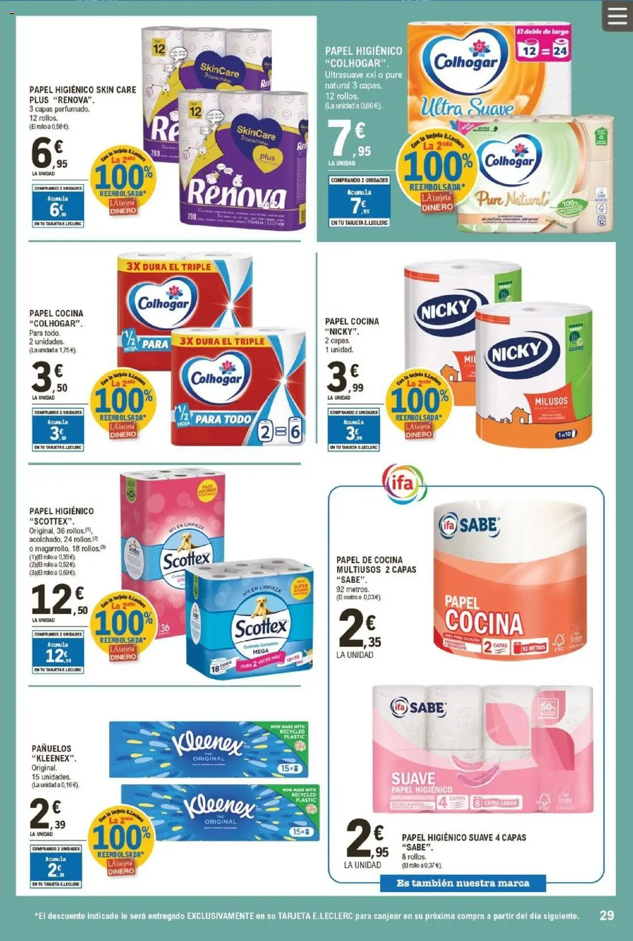 E.Leclerc folleto │ válido desde el 13.08.2025 | Página: 29 | Productos: Papel higienico, Cocina