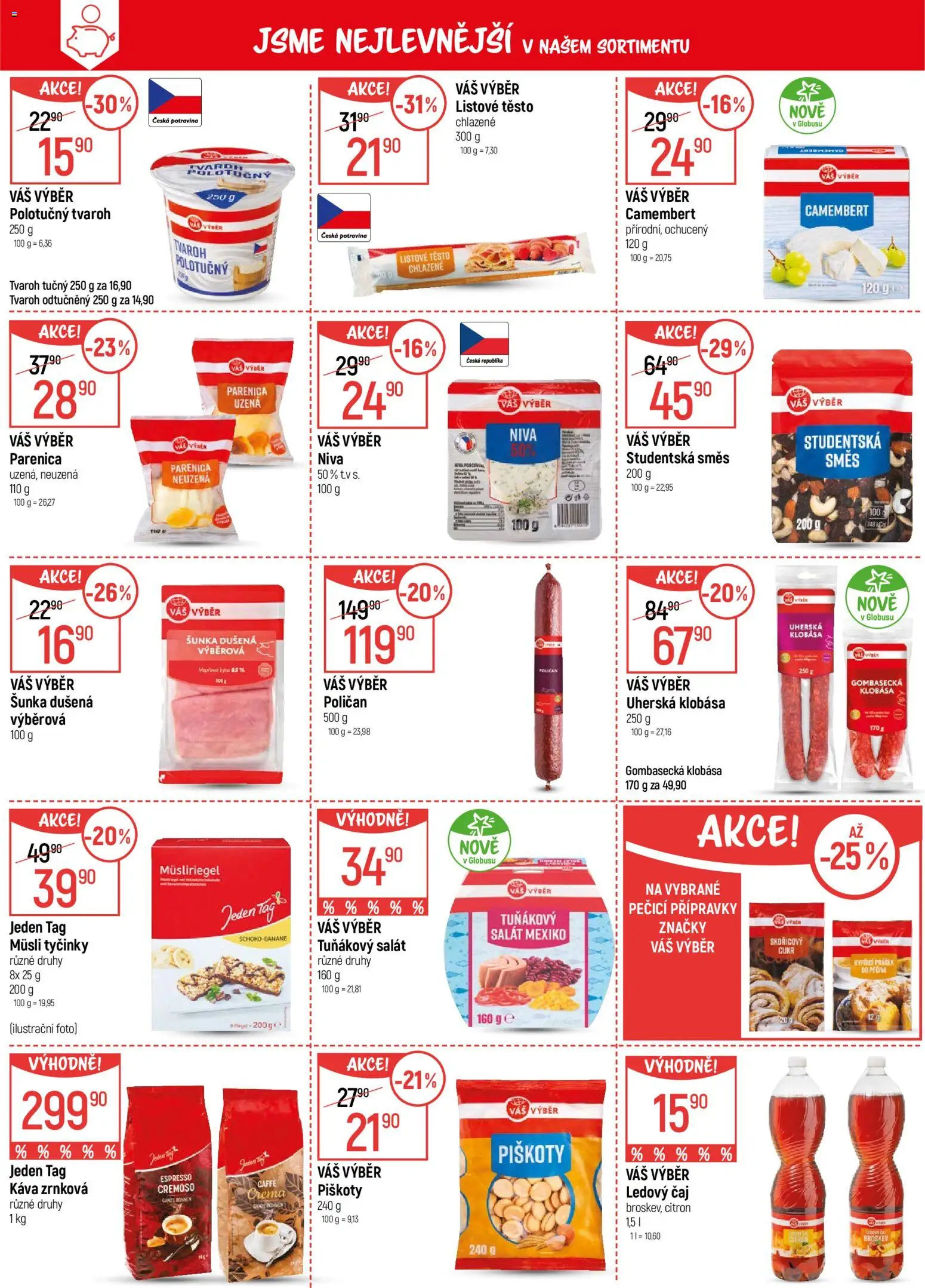 Globus leták - Opava od 29.10.2025 | Strana: 3 | Produkty: Šunka, Tvaroh, Ledový čaj, Camembert