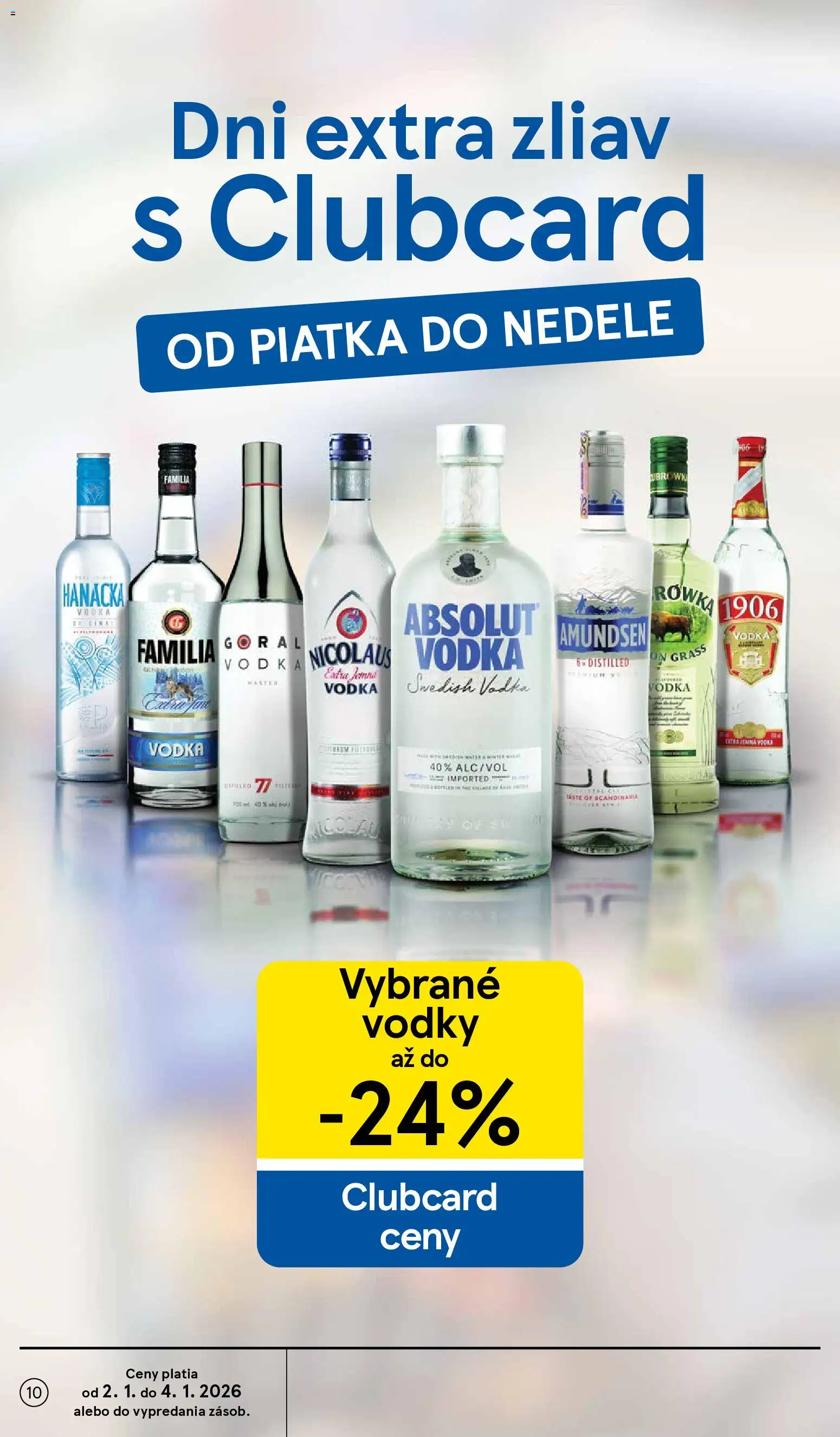 Nové Tesco akcie – leták je platný od 02.01.2026 | Strana: 10 | Produkty: Vodka, Amundsen vodka, Nicolaus vodka