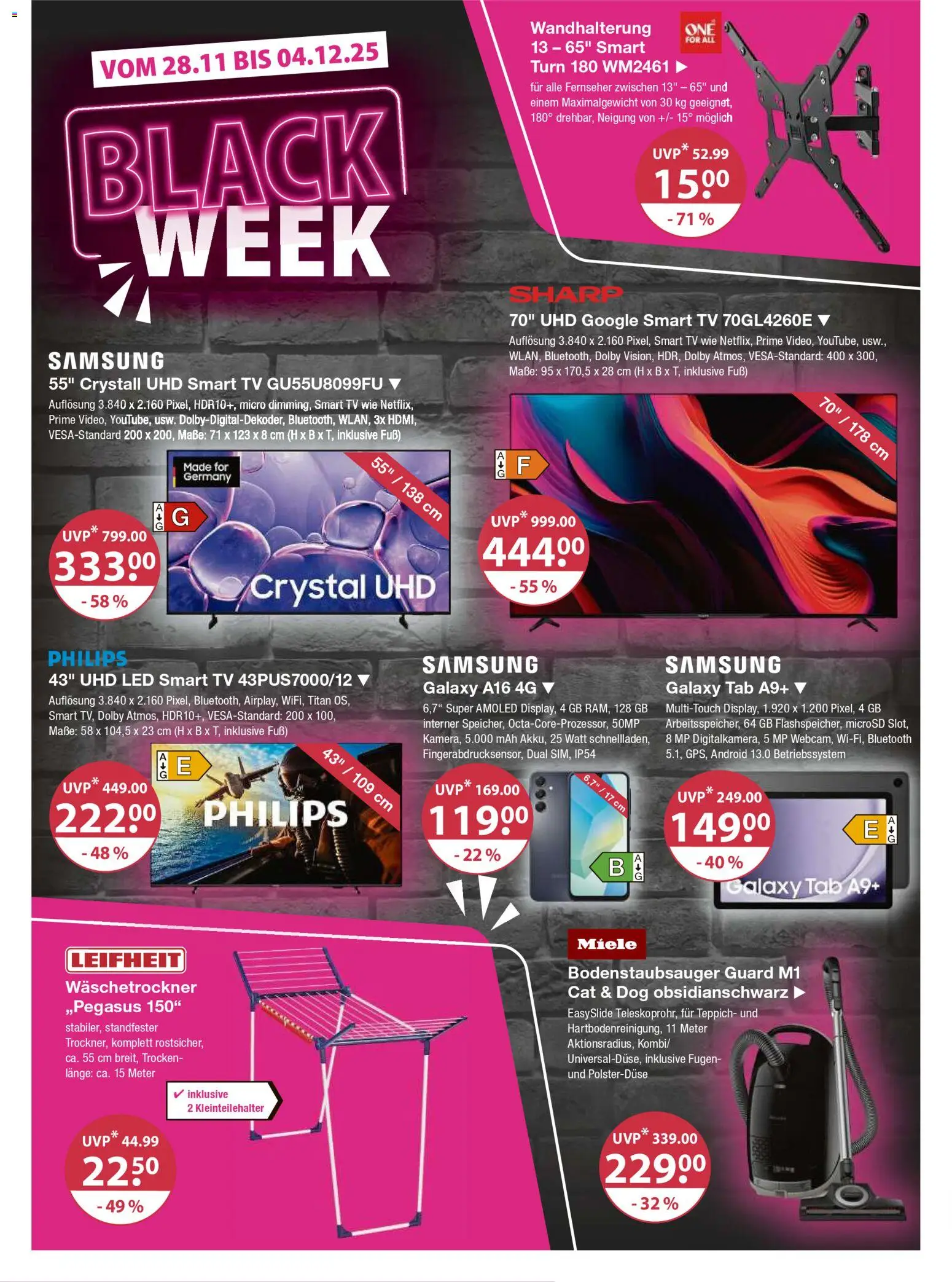 V-Markt - Black Friday – gültig ab 27.11.2025 | Seite: 3 | Produkte: Miele, Teppich, Samsung, Fernseher