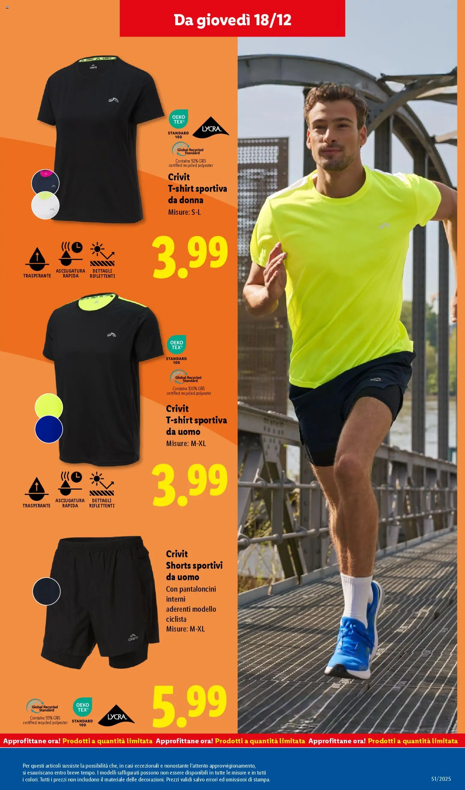 Volantino Lidl del 15.12.2025 | Pagina: 47 | Prodotti: Pantaloncini, T-shirt