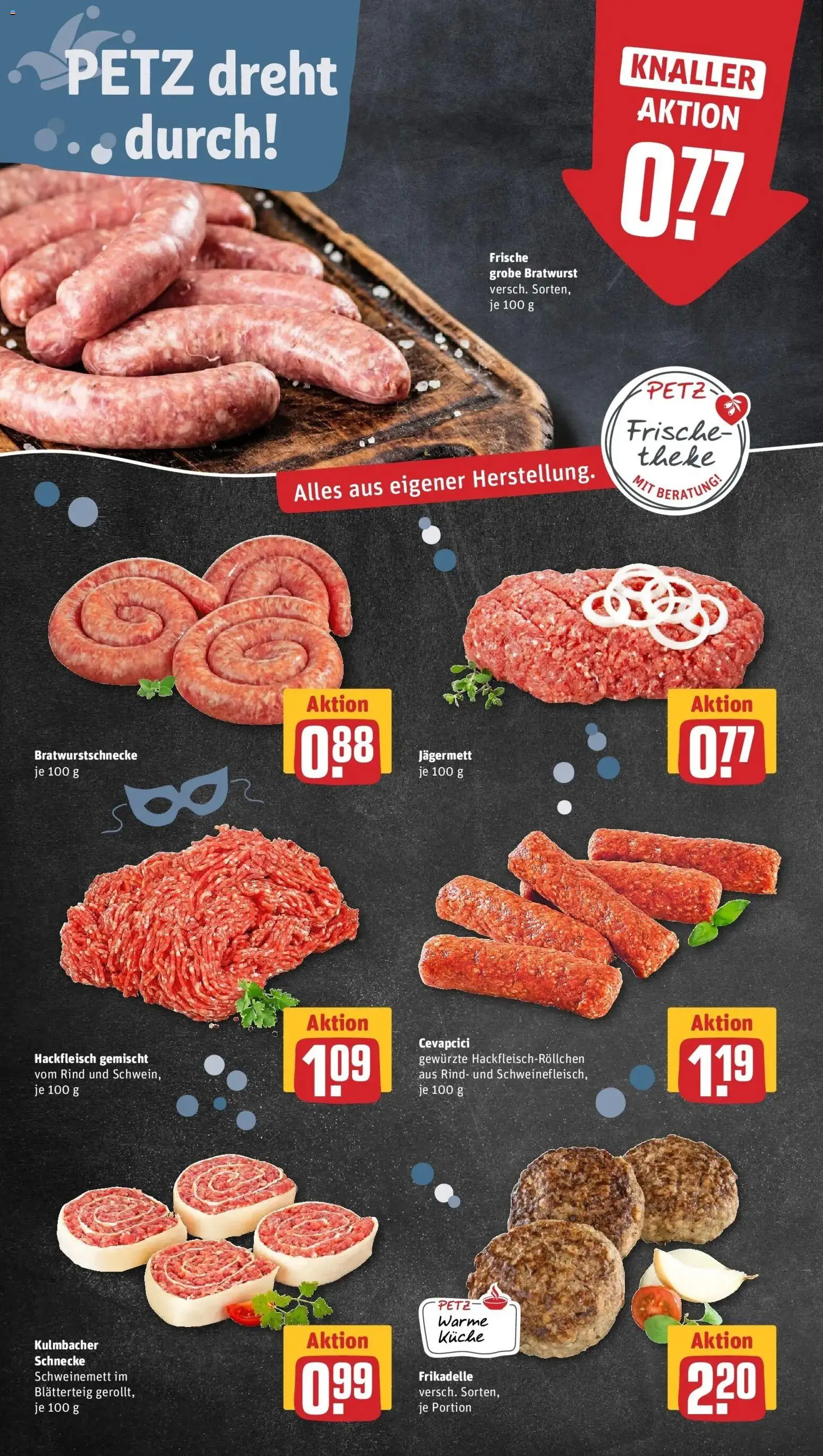 Rewe prospekt Wiehl	 – gültig ab 09.02.2026 | Seite: 14 | Produkte: Bratwurst, Küche, Cevapcici, Hackfleisch