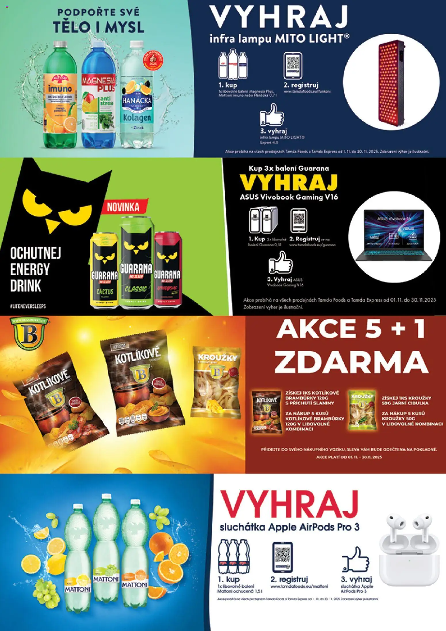 Tamda Foods leták od 12.11.2025 | Strana: 26 | Produkty: Mattoni, Bramburky, Sluchátka, Lampa