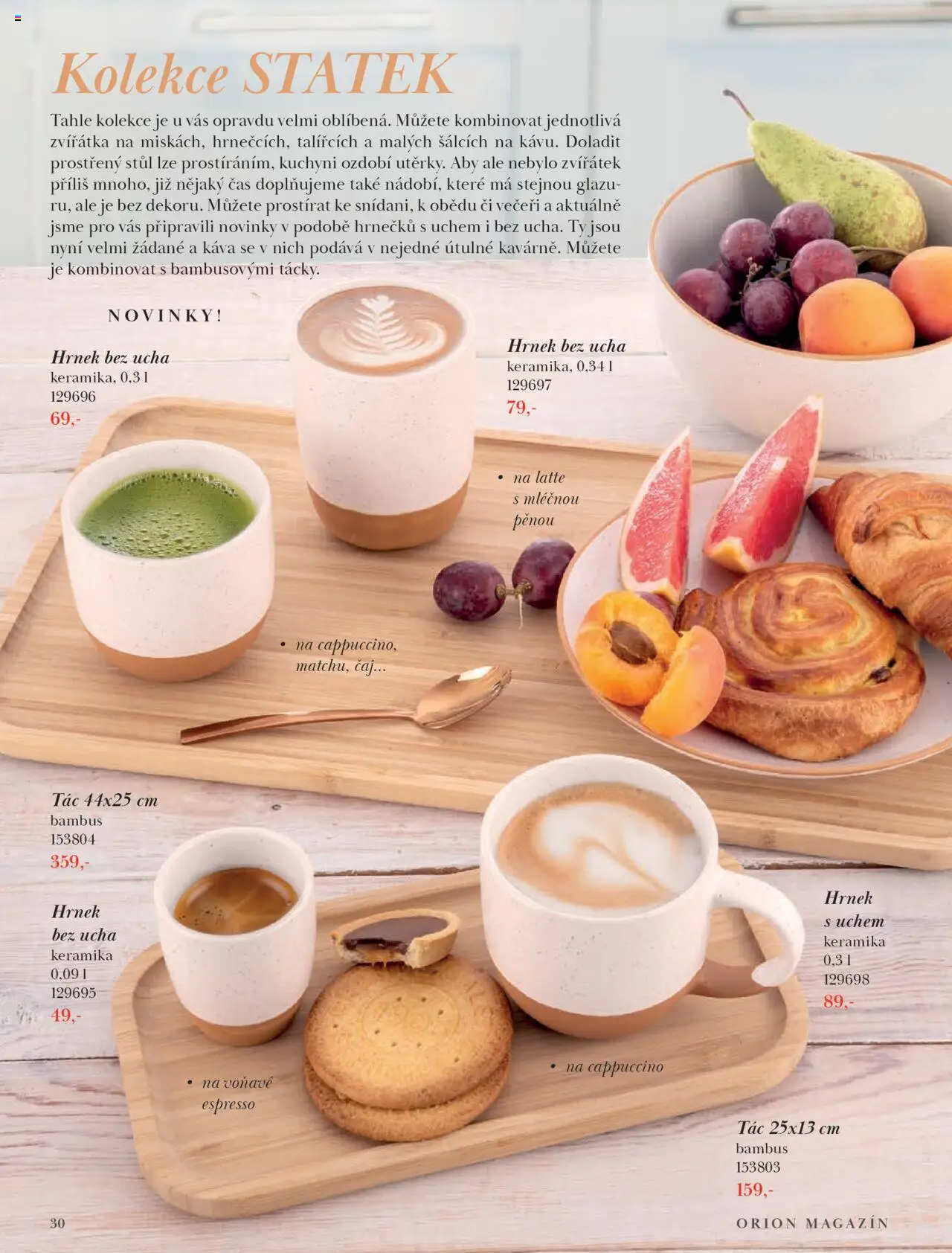 Orion katalog - Podzim/zima od 23.09.2025 | Strana: 30 | Produkty: Káva, Tác, Stůl, Cappuccino
