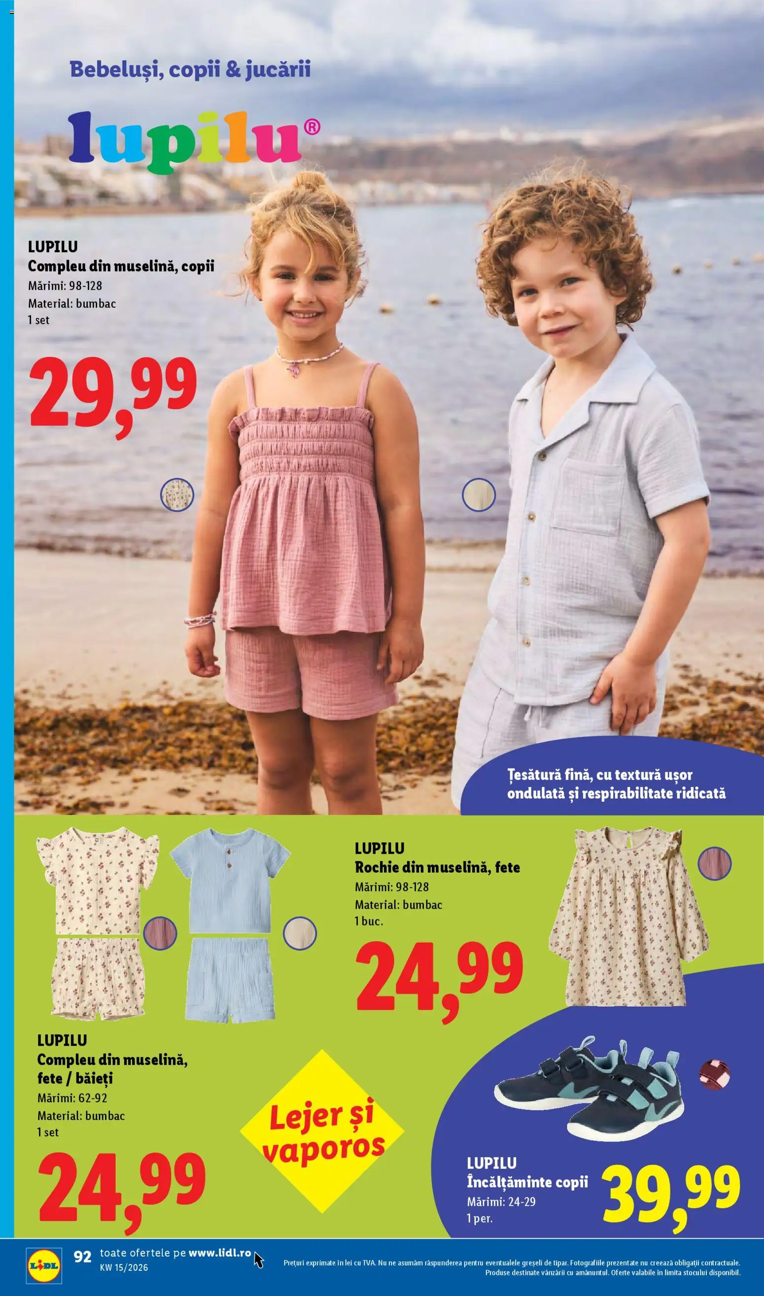 Noul catalog Lidl – valabil de la 06.04.2026 | Pagină: 92 | Produse: Rochie, Bornoz takımı