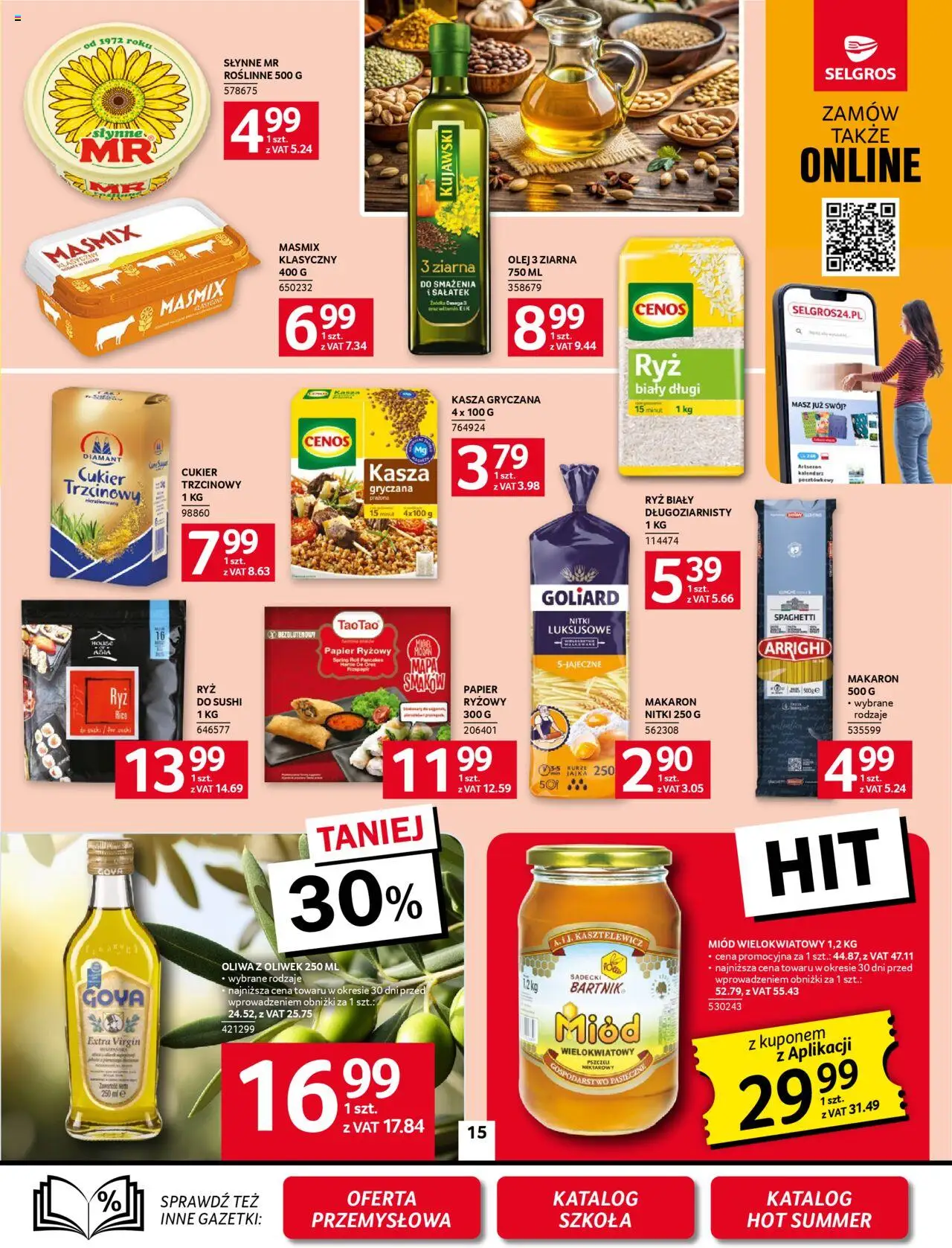 Selgros cash&carry Gazetka od 14.08.2025 | Strona: 15 | Produkty: Oliwa z oliwek, Kalendarz, Kasza gryczana, Olej