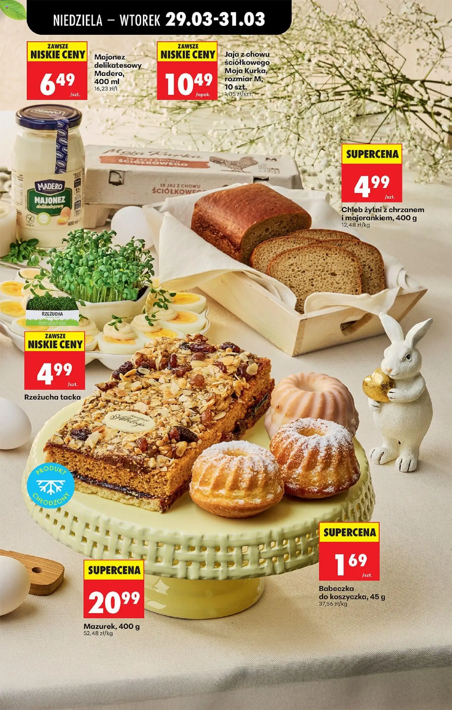 Biedronka gazetka od niedzieli od 29.03.2026 | Strona: 33 | Produkty: Rzeżucha, Chleb, Majonez, Jaja