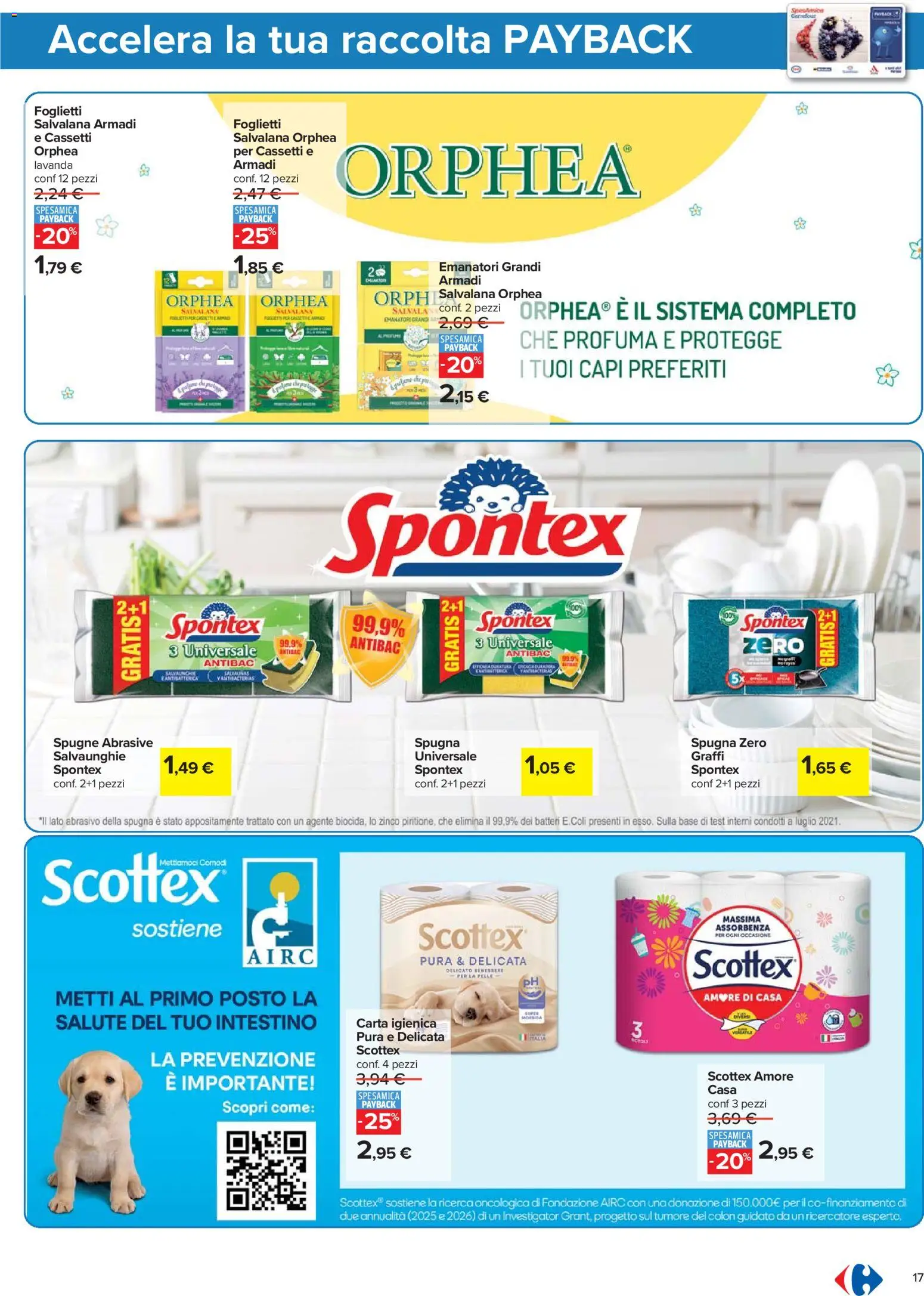 Volantino Carrefour del 07.11.2025 | Pagina: 17 | Prodotti: Spugna, Carta igienica, Lavanda