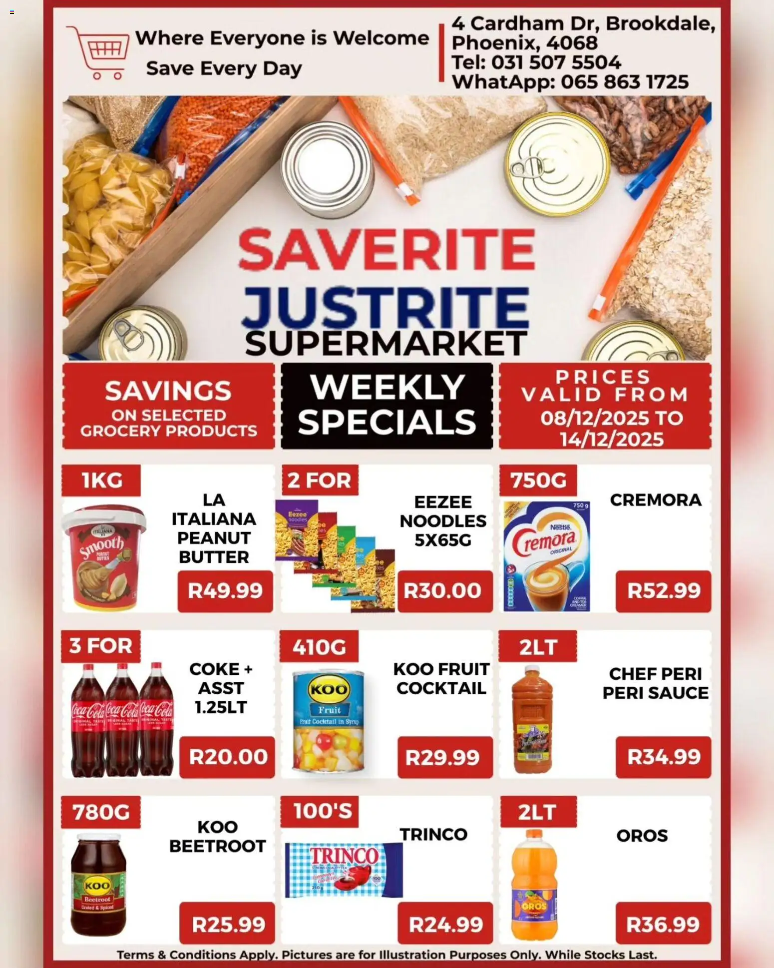 New Saverite catalogue – valid from 08.12.2025 | Page: 2 | Products: Coke, Syrup, Fruit, Sauce