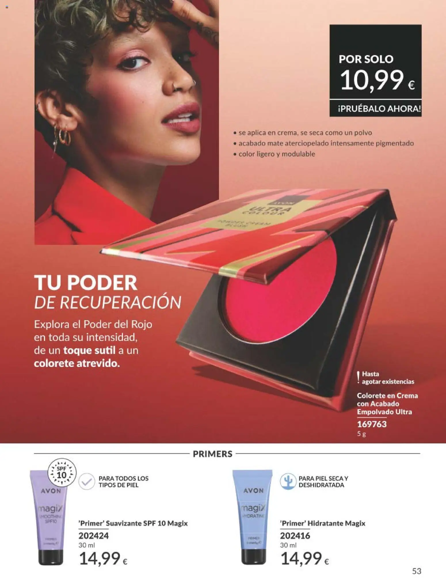 Catálogo AVON campaña 1 │ válido desde el 01.01.2026 | Página: 53 | Productos: Polvo, Colorete, Crema, Suavizante