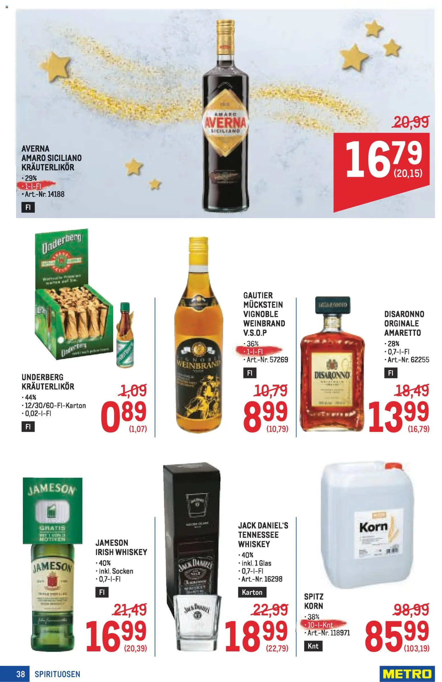 Metro angebote Profi gültig ab 13.11.2025 | Seite: 38 | Produkte: Whiskey, Socken